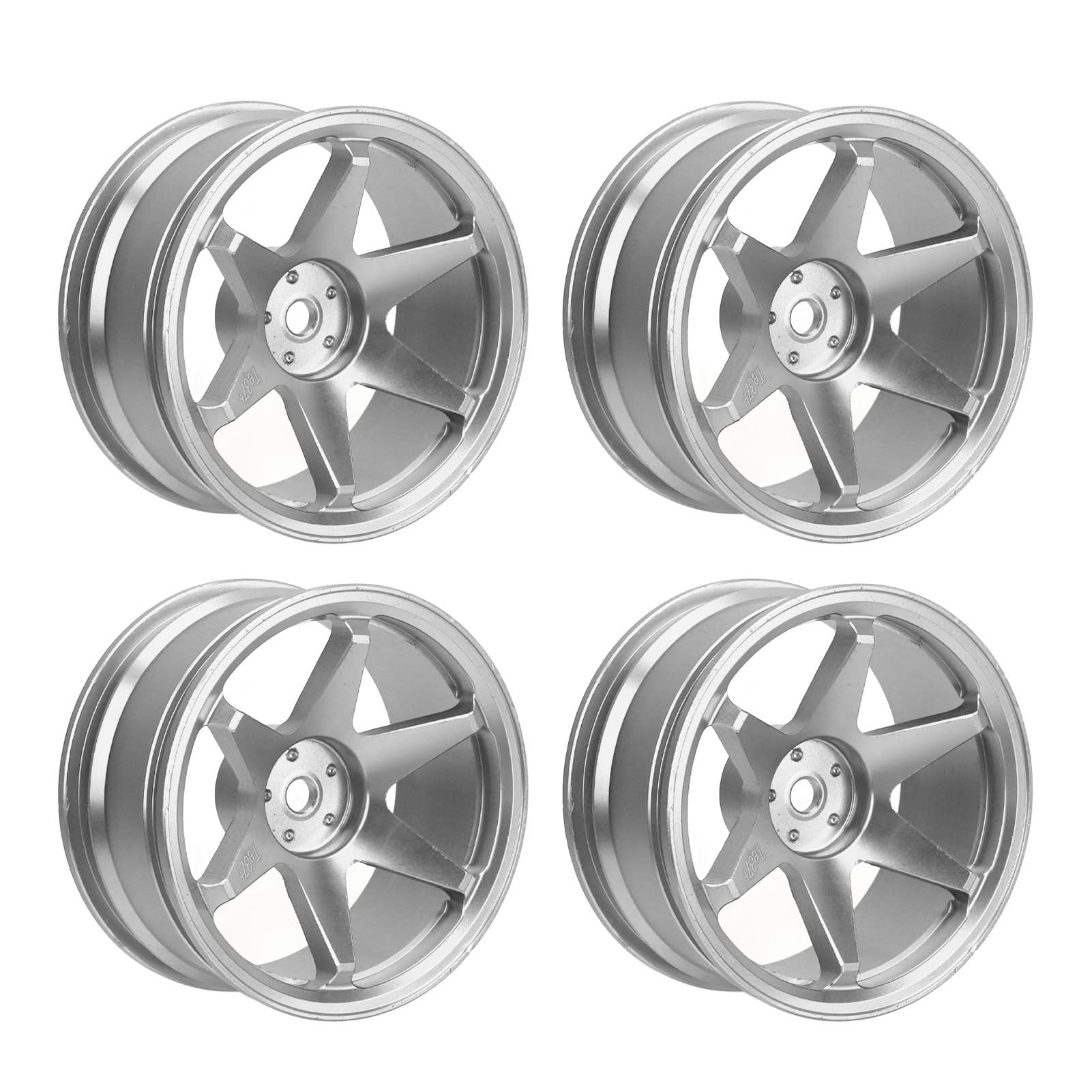 RC Wheel Hub Aluminium CNC CNC Maszyna wielokrotnego użytku 1/10 RC Koło samochodowe dla Traxxas HPI Kyosho HSP i inne modele samochodów 1/10 RC 4PCS (Srebrny)