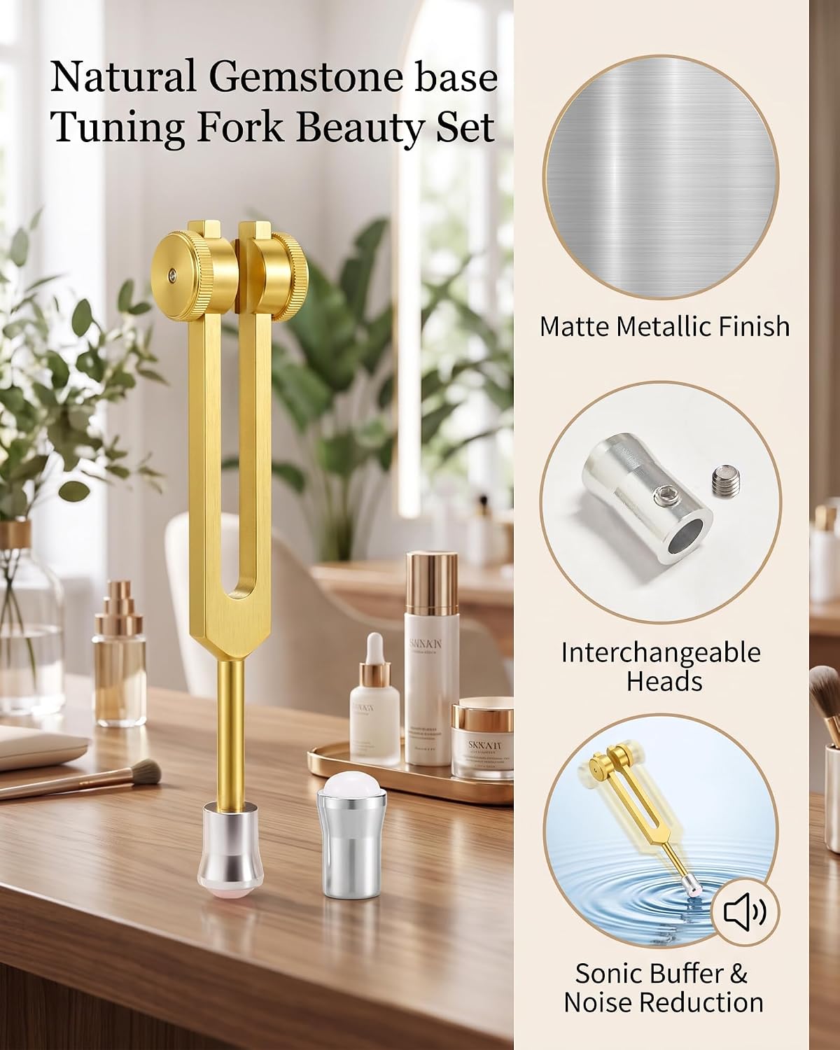 Pink crystal Tuning Fork Feet Base for Sound Therapy,Yoga,Meditation