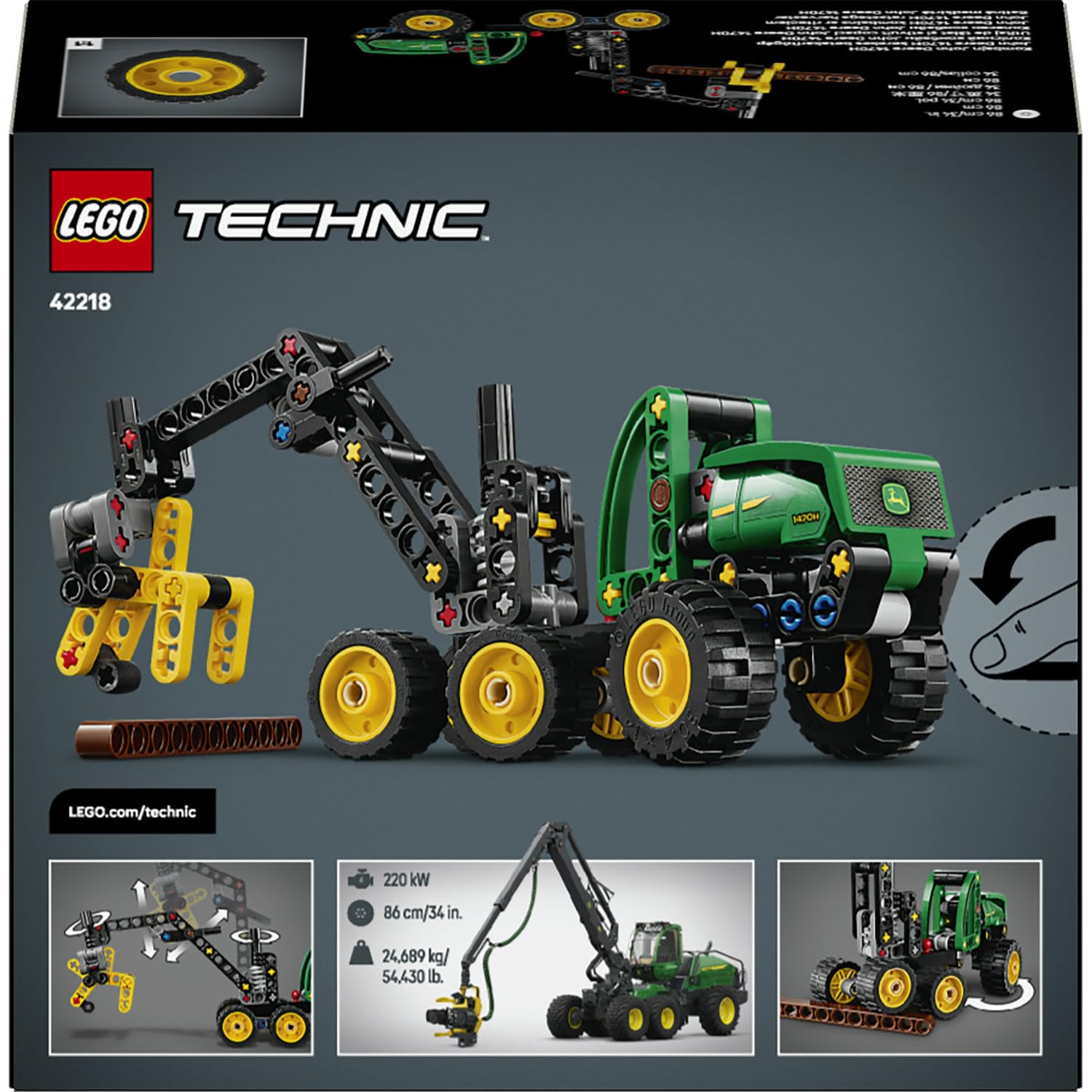 LEGO Technic John Deere 1470H Tekerlekli Orman Makinesi 42218