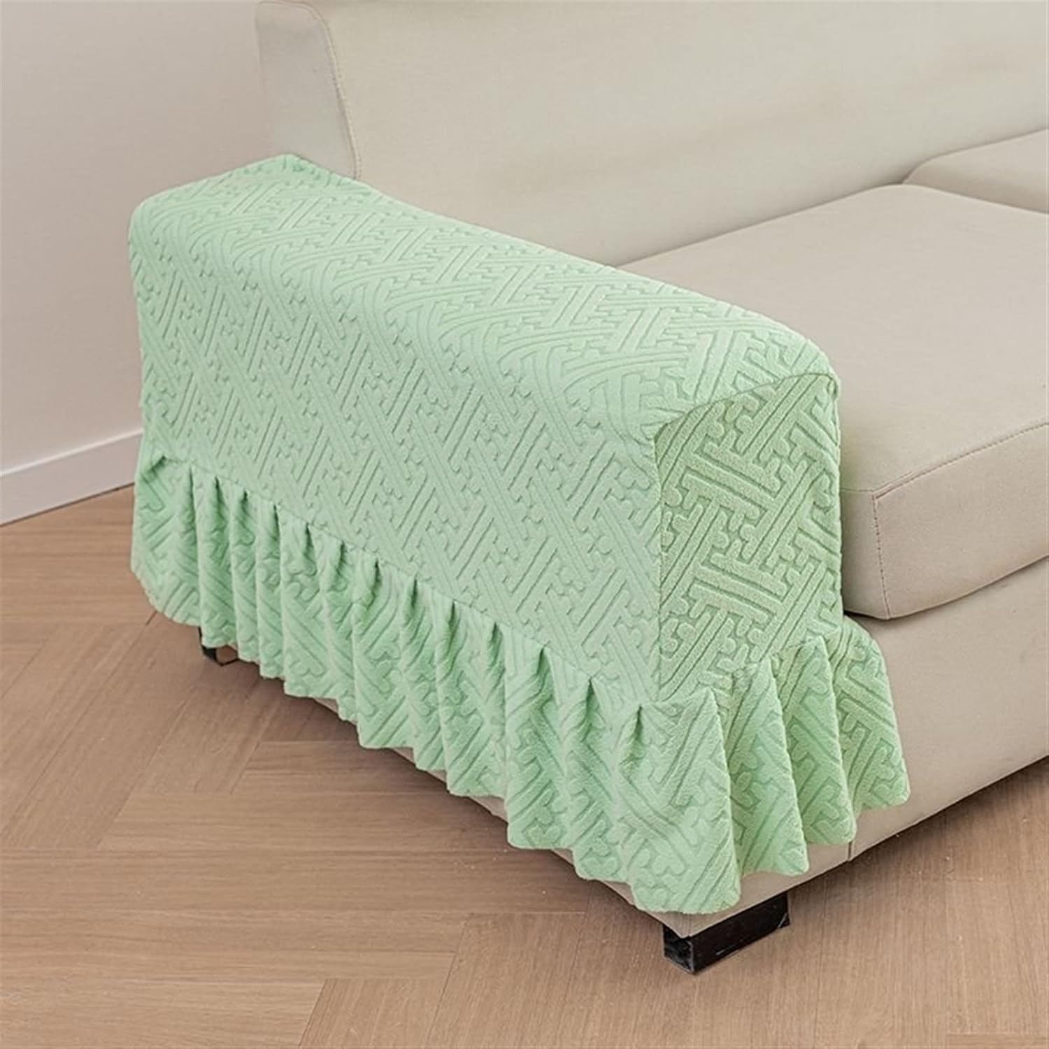 Sofa Arm Covers 2pc Full Anti-Slip Arm Rest Covers for Sofa Fabric Stretch Couch Arm Covers Waterproof Slipcovers Arm Chair Covers(Dark Gray)