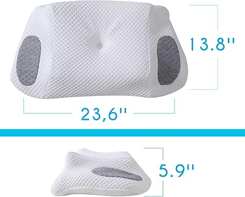Miniatura 4 de ME-LA Almohada cervical para aliviar el dolor de cuello, almohada cervical de espuma viscoelástica ajustable, almohadas ergonómicas de espuma