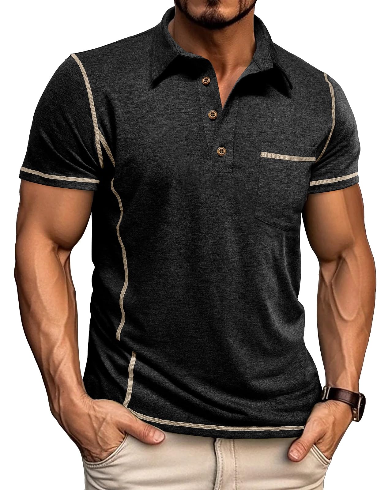 Koszulka polo męska z krótkim rękawem, koszulka polo dla mężczyzn, sportowa, na lato, krój slim fit, Classics M-3XL