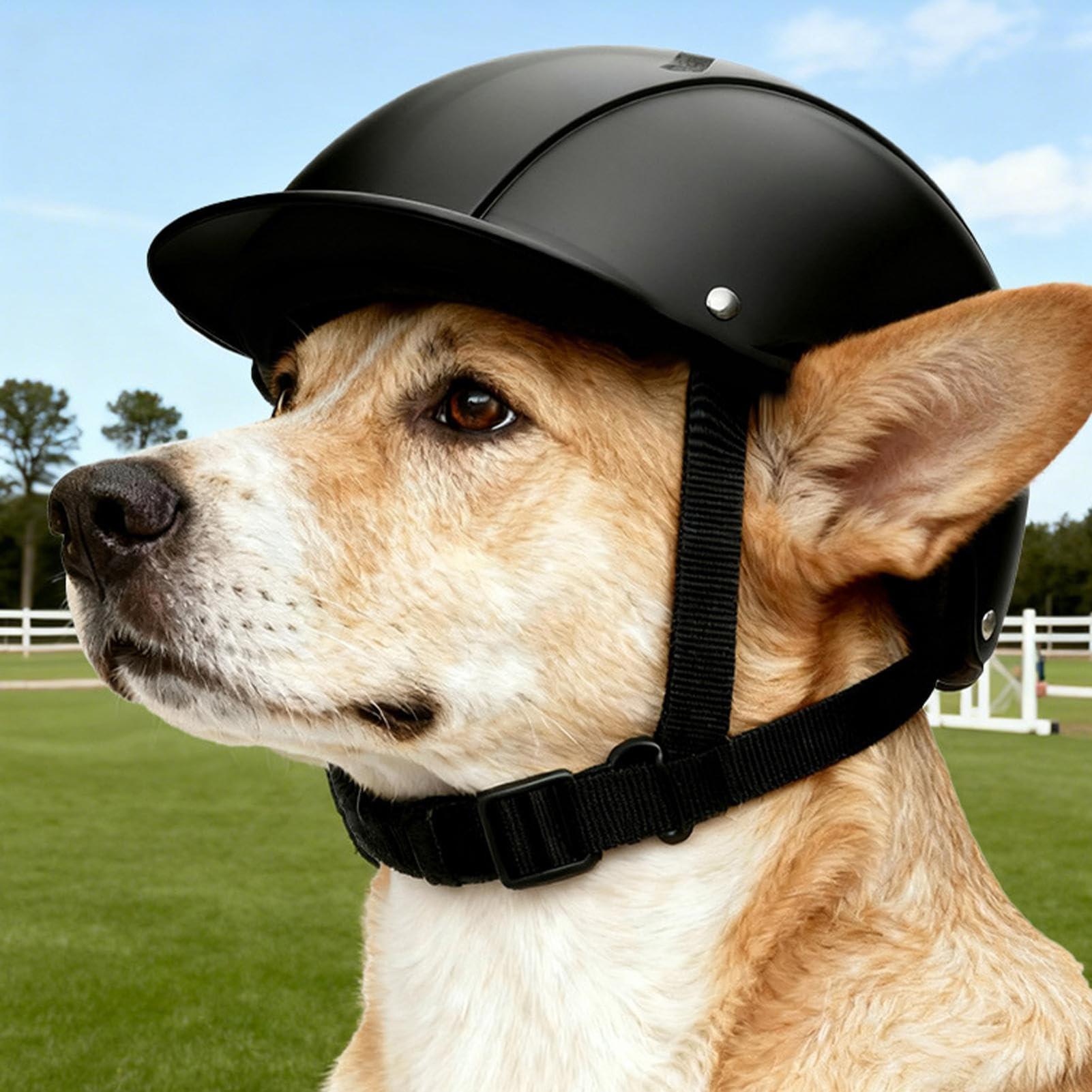 Para Perro – Casco impermeable que bloquea los rayos UV – Parasol para Mascotas – Traje de fiesta, Fotografía de Vacaciones en Interior, Equitación de Moto