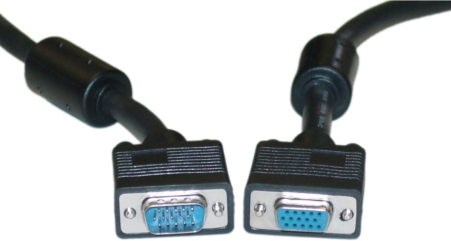 VGA Extension (VGA Male to Female) Cable with Ferrite Cores 75 Feet (22.8 Meters) HD15 Male to Female SVGA Monitor Cable 75ft (22.8M)