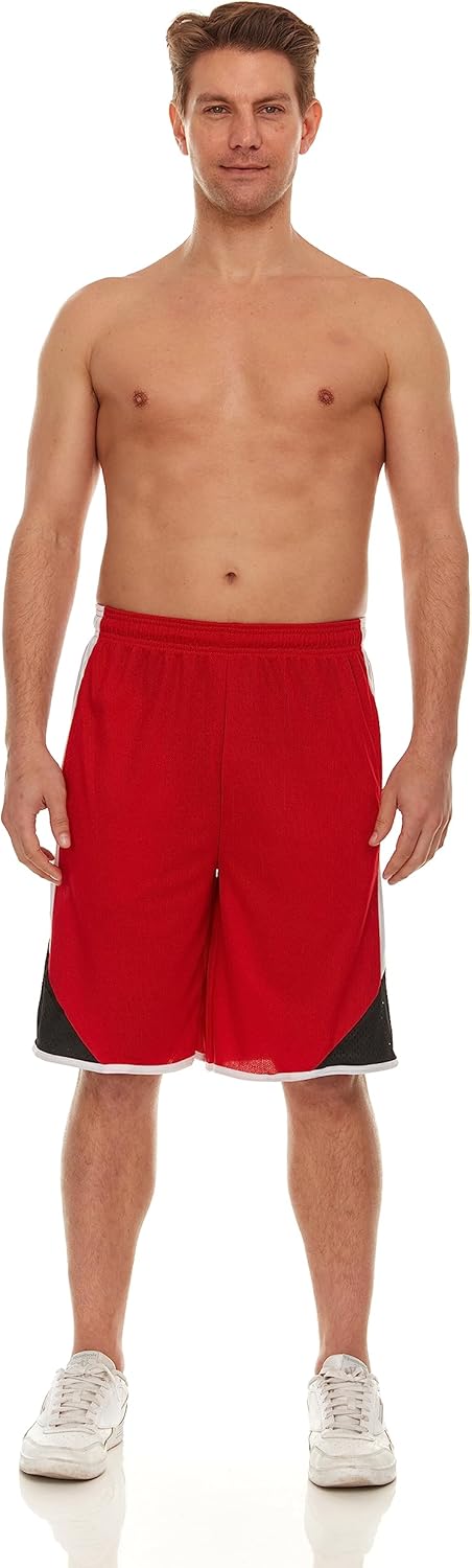 Mens Basketball Shorts with Pockets, Active Athletic Performance Gym Workout Shorts for Men Workout Shorts, 4 Pack - Image 3
