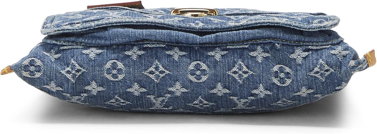 Pre-loved Blue Monogram Denim Flat Shopper, Blue