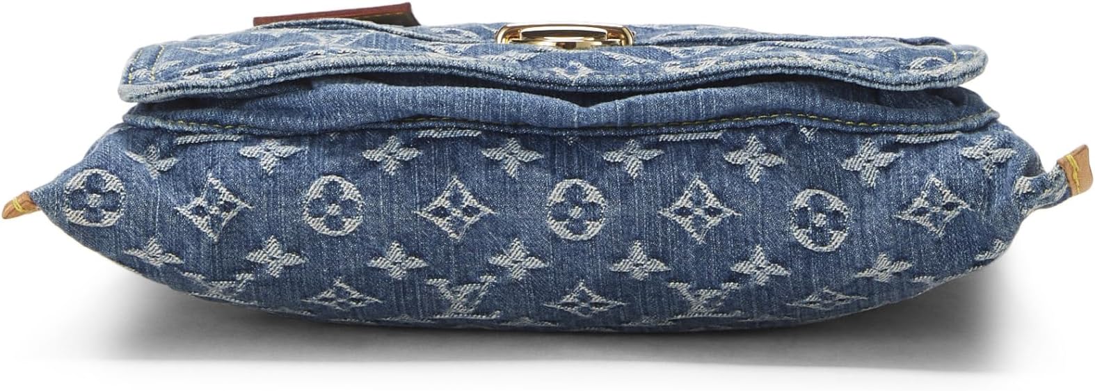 Pre-loved Blue Monogram Denim Flat Shopper, Blue