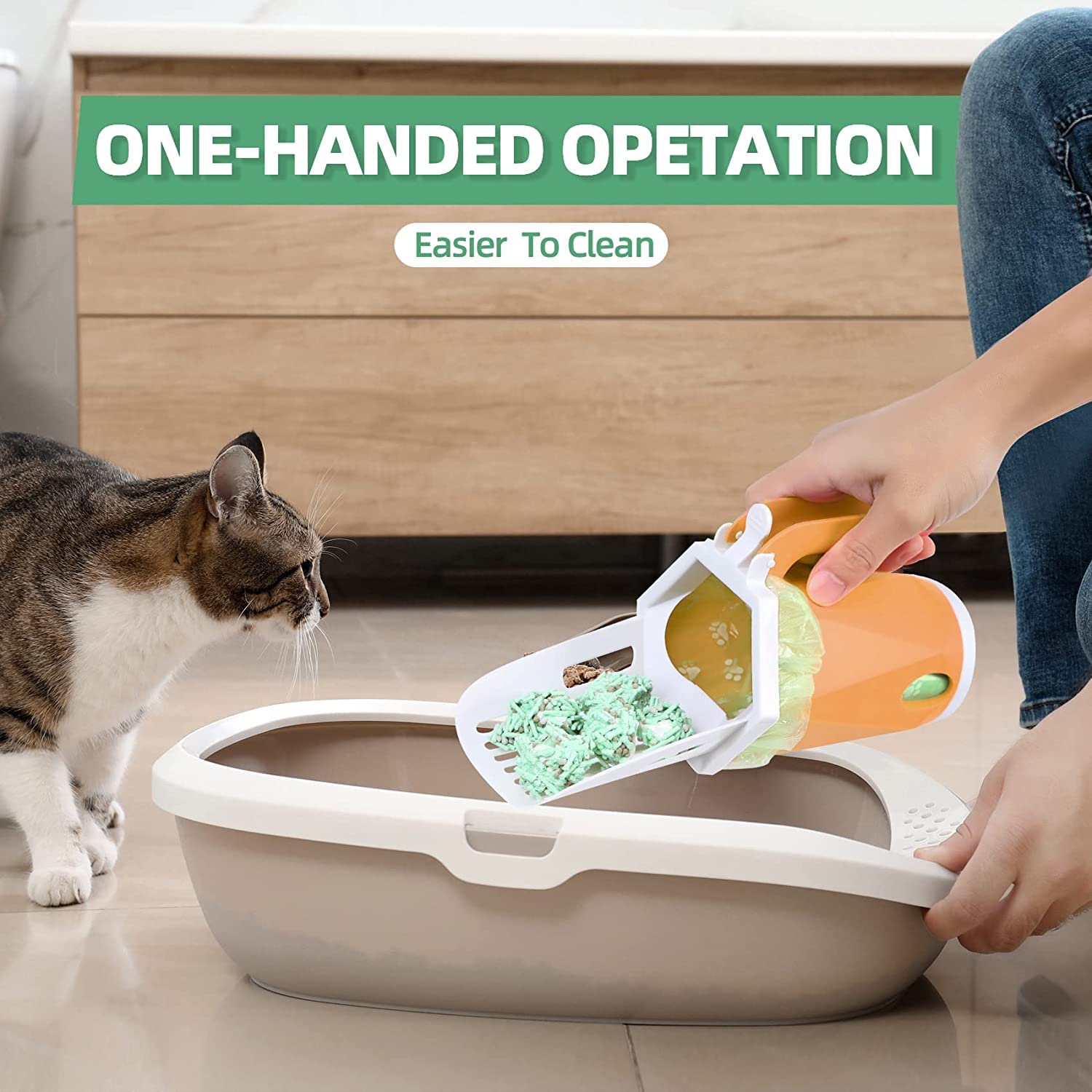 Ibenzoa® Duurzame Metalen Kattenbak Schep met Ergonomische Grip - Voor Efficiënte