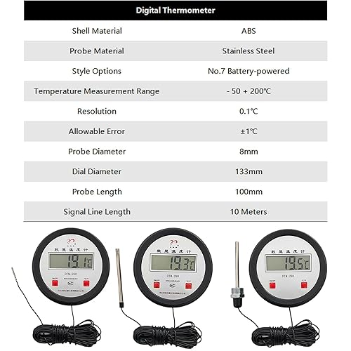 Miniatura 3 de Termómetros digitales industriales precisos con sonda larga para una medición precisa de la temperatura en áreas de difícil acceso