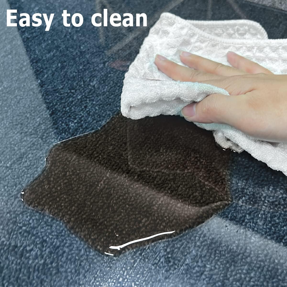 Easly 46" x 55" Chair Mat for Carpet - Office Chair Mat - Tempered Glass Floor Mat for Home/Office/Carpet Clear Computer Floor Mat - with 4 Anti-Slip Pads,Grey