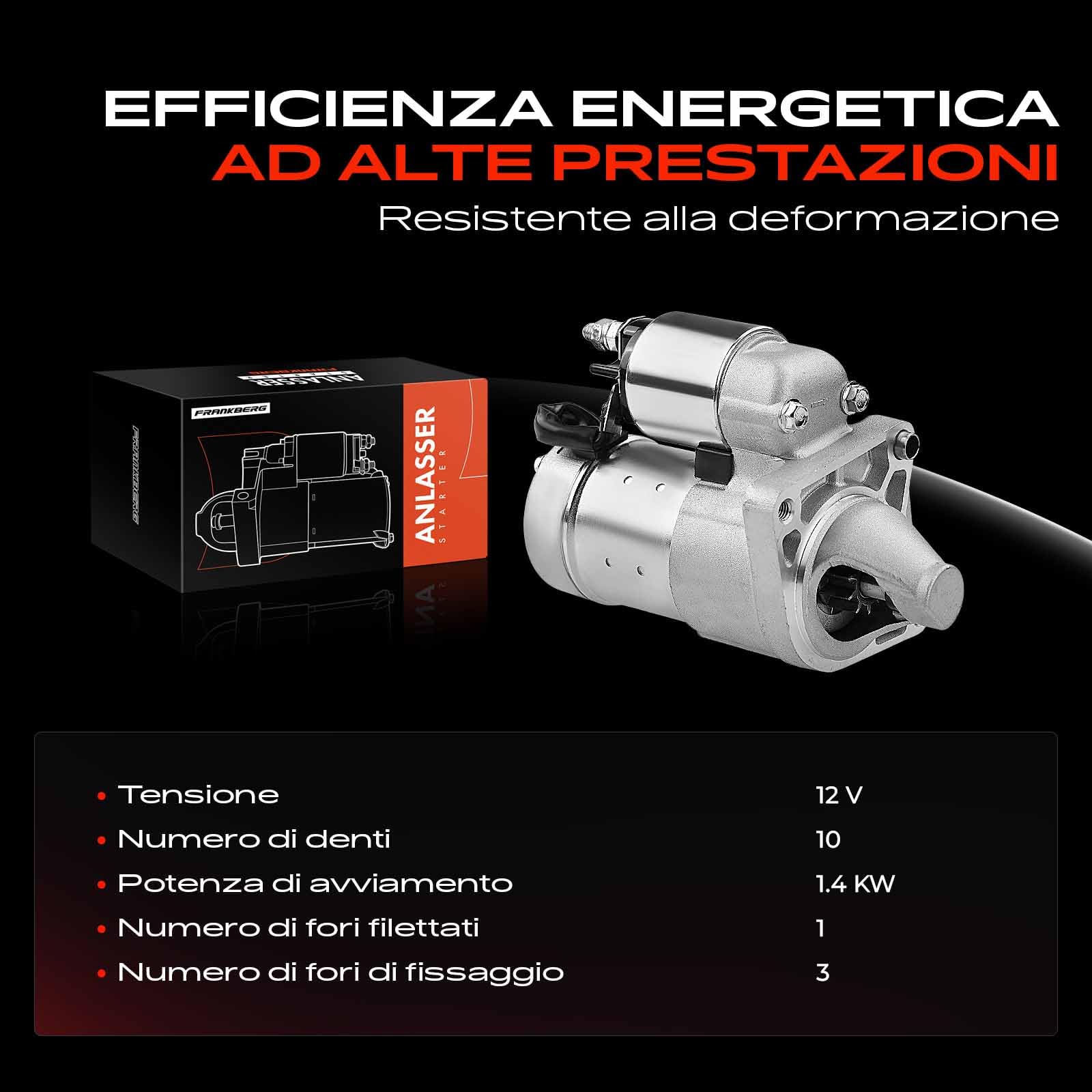 Frankberg Starter benzina compatibile con Marea/Marea Weekend 185 1998-2002 141A 1991-2003 Punto 176 1993-1999 Y 840A 1996-2003