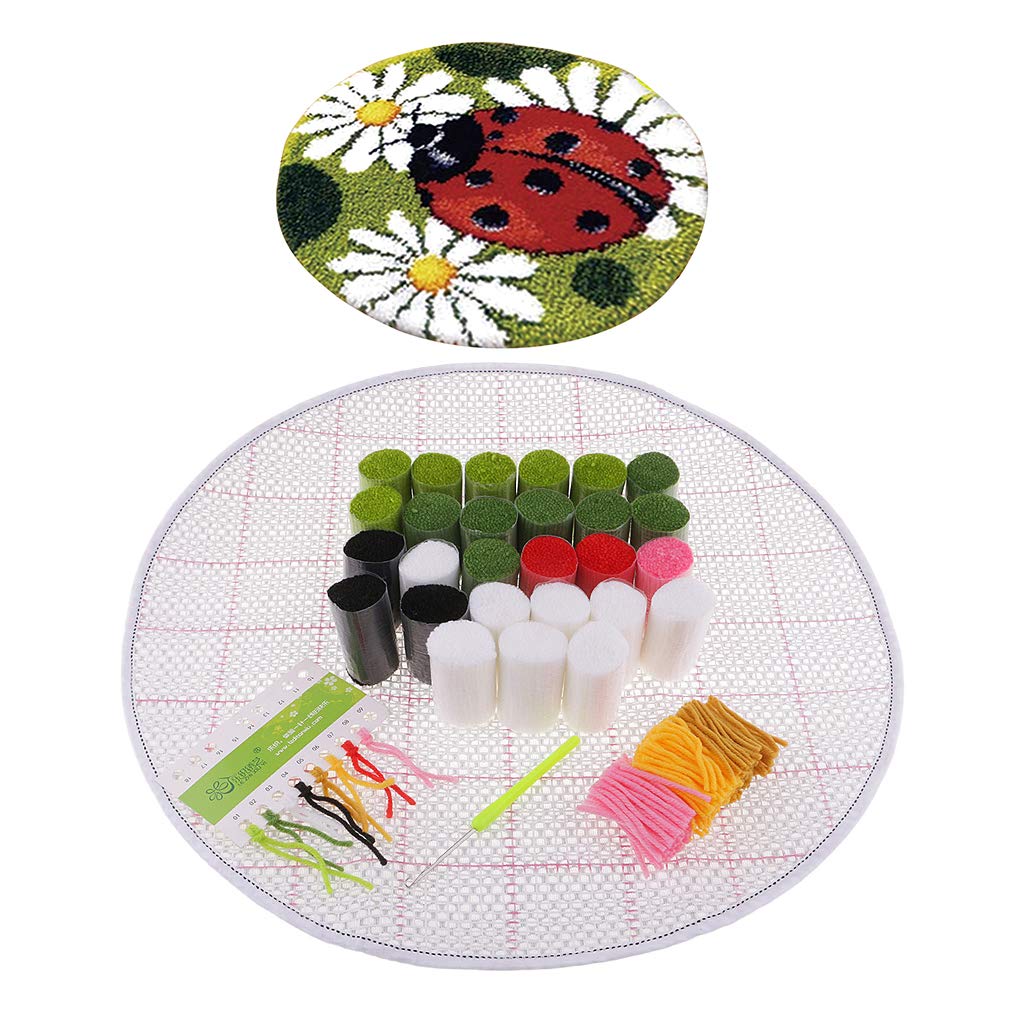 Latch Hook Kits Carpet Latch Hooking Rug Kits Cushion Embroidery Ladybug