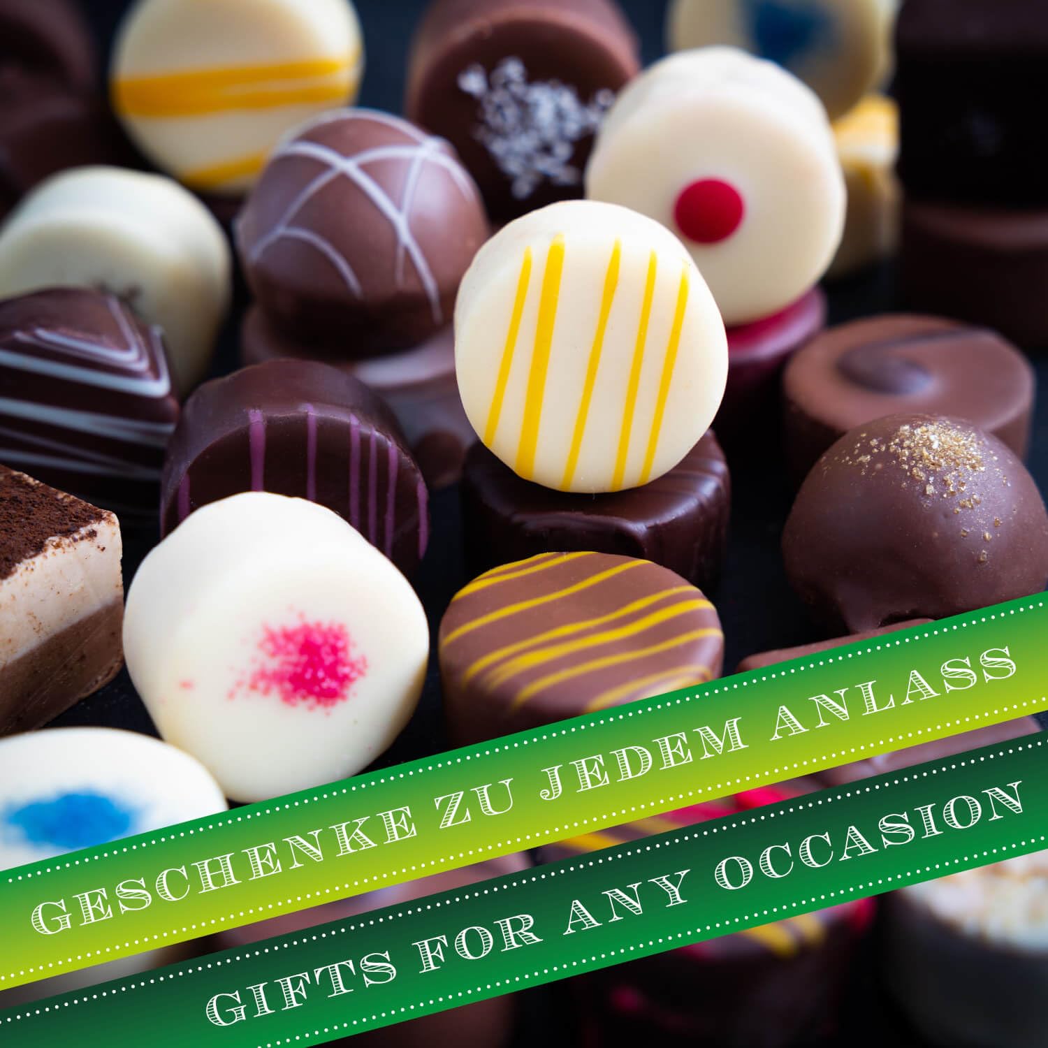 Hallingers Genuss Manufaktur Pralinen Glückwunsch-Geschenk - ohne Alkohol, handmade aus Confiserie-Edelkakao in wertiger XXL-Geschenkbox ""Alles Gute"", Geschenkidee für Frauen Männer