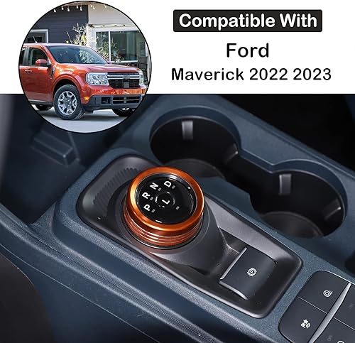Miniatura 9 de Cubierta de anillo de botón de palanca de cambios de automóvil compatible con Ford Maverick 2022 2023, cubierta de anillo para palanca de cambios de