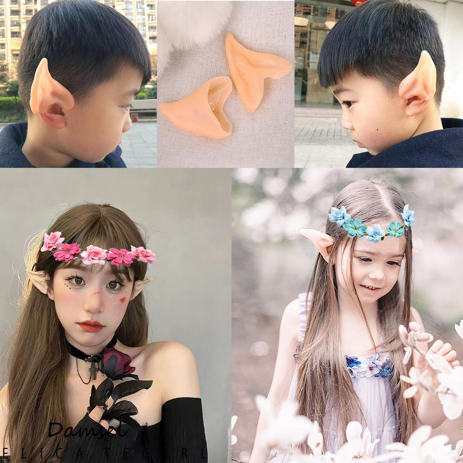 Oreilles D'Elfe & Guirlandes YITONGFU - 3 Paires + 3 Guirlandes - Cosplay Halloween
