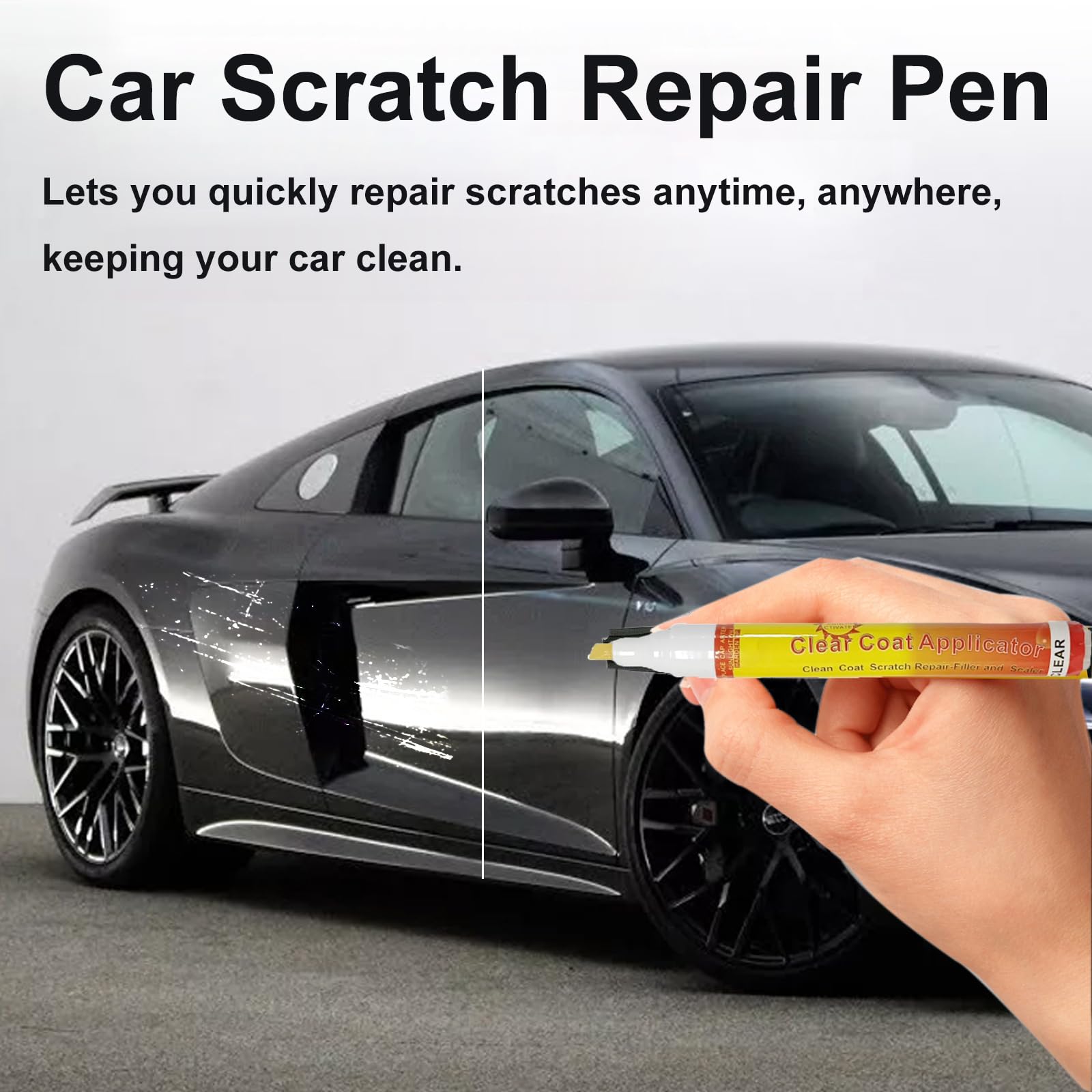 Bavooty Penna AntiGraffio,1 Pezzi Ritocco Vernice Auto,Penna Ritocco Carrozzeria,Ripara Graffi Vernice in Modo Rapido,Trasparente,Impermeabile e Adatta a Tutti i Colori del Veicolo