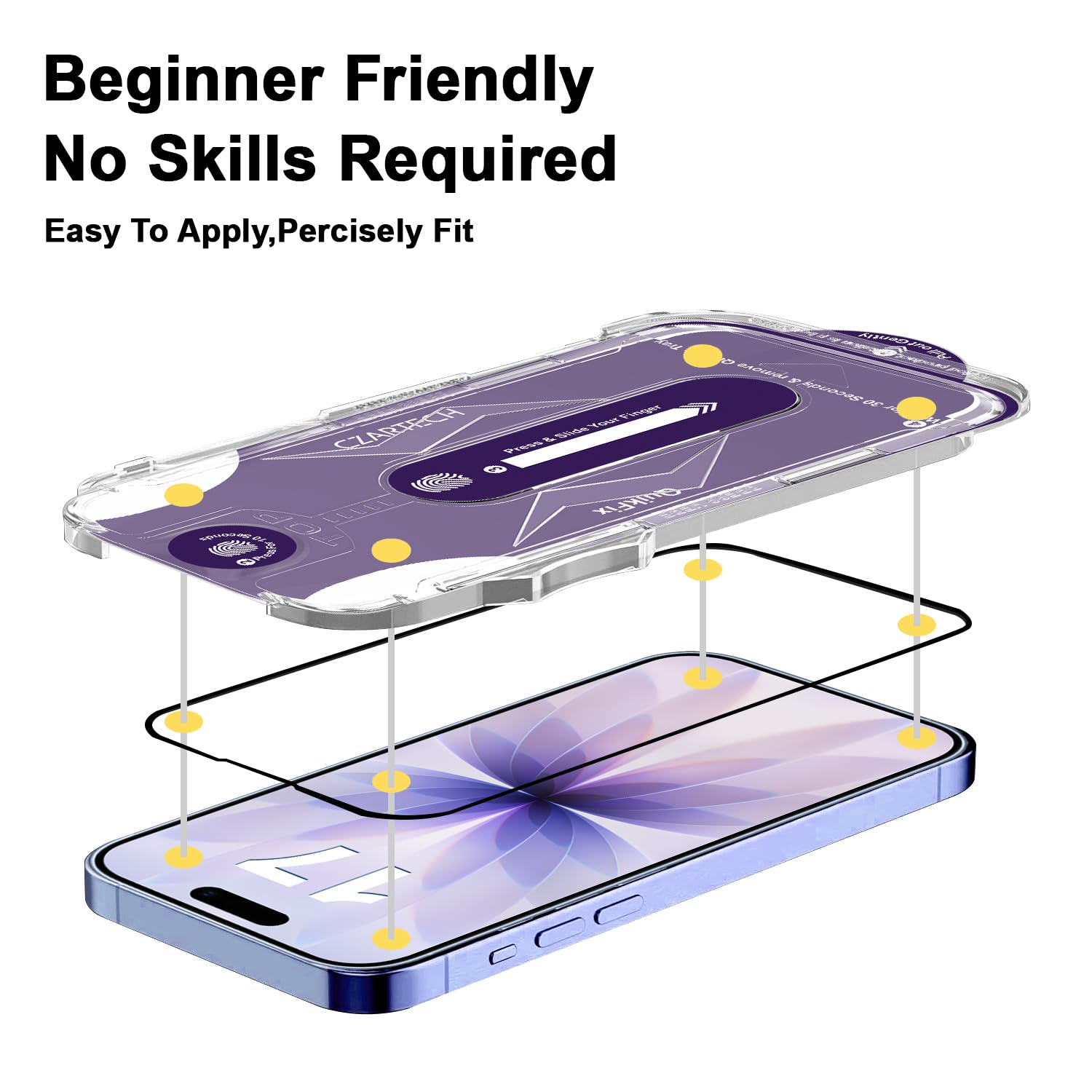 CZARTECH [Auto Align] Tempered Glass For iPhone 17 Screen Protector Edge to Edge Full Protection HD glass with Quik Fix Application | Bubble & Dust Free | Scratch Resistant | Military Grade Protection. — Amazon image 2