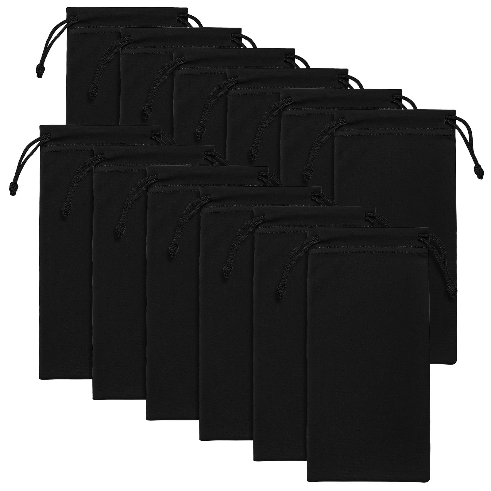 simarro 12-częściowa torba na okulary przeciwsłoneczne z mikrofibry, miękkie etui na okulary przeciwsłoneczne, 18 x 8,9 cm, czarna dzianinowa torba do przechowywania, odpowiednia na okulary
