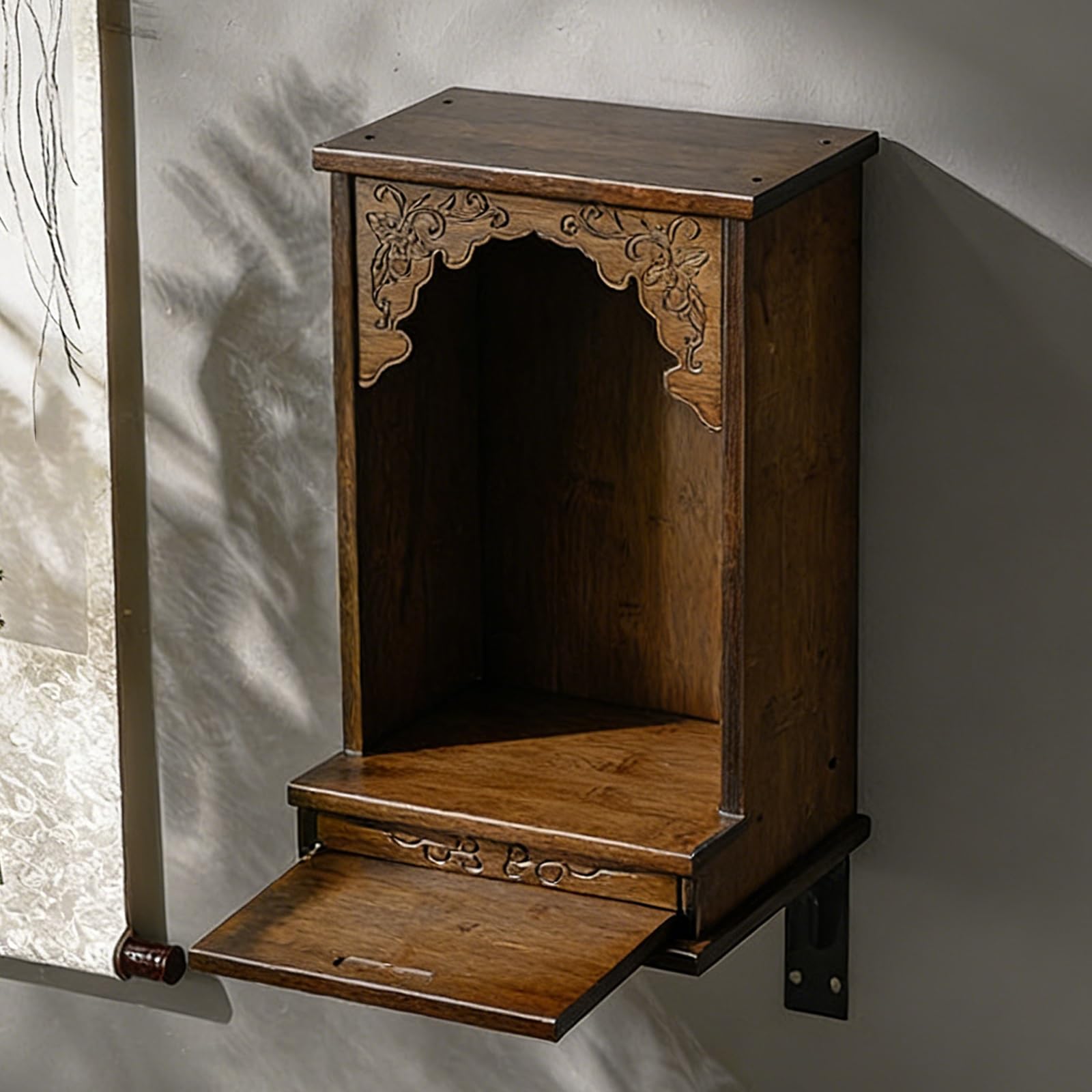 LSOPCYE Buddha Altar Shelf Shrine, Wall Mounted Buddhist Altar Table