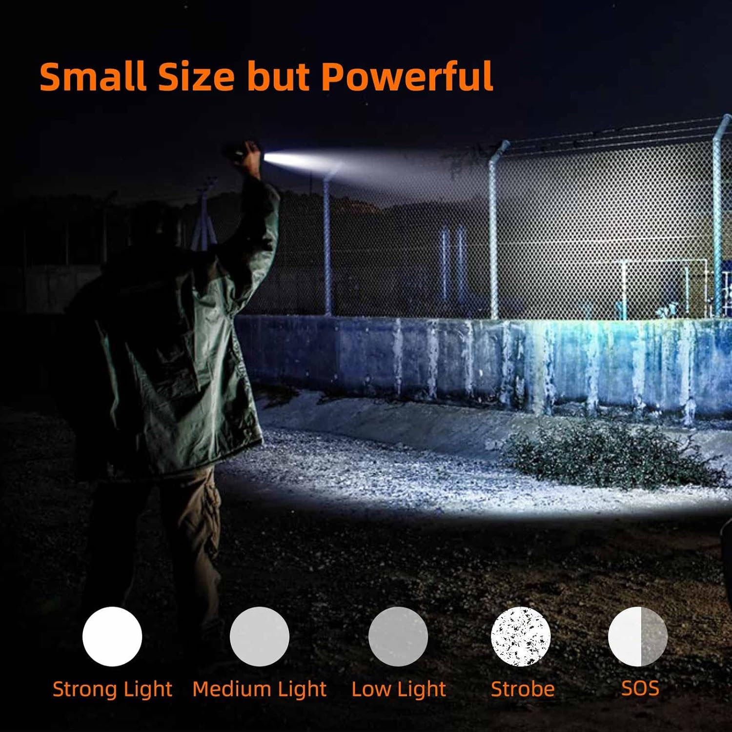 SuperFire LED Mini Flashlight Rechargeable, EDC Flashlight Hight Lumens, Small Tactical Flashlight for Home, Outdoor, Emergence, Rechargeable or AAA Batteries Dual Power Mode (S33-A)