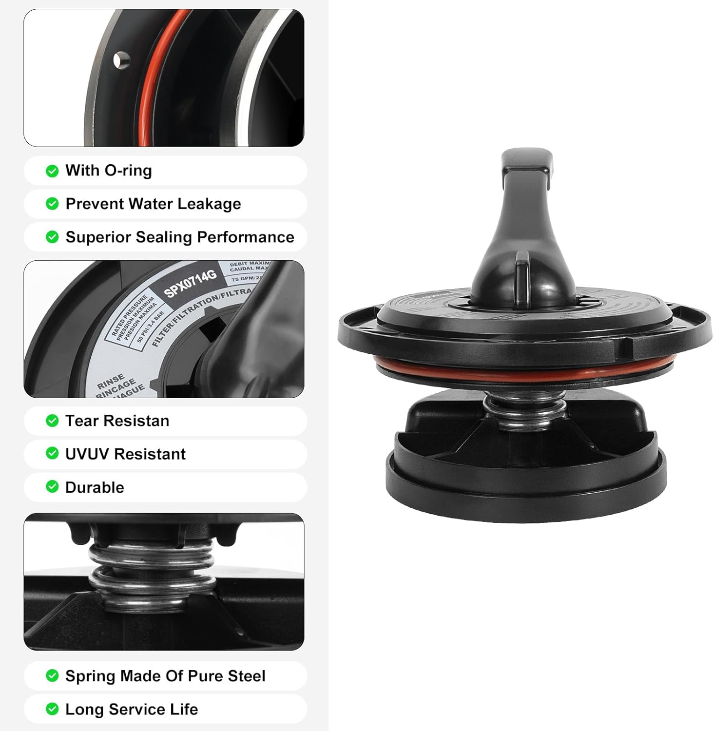 Vari-Flo Valve Key Cover Handle Assembly SPX0714BA Replacement Hayward Vari-Flo XL Valve Hayward Sand Filter Systems SP0714T SP0714A and S210S S220T2 Pro Series -with 6 Screws