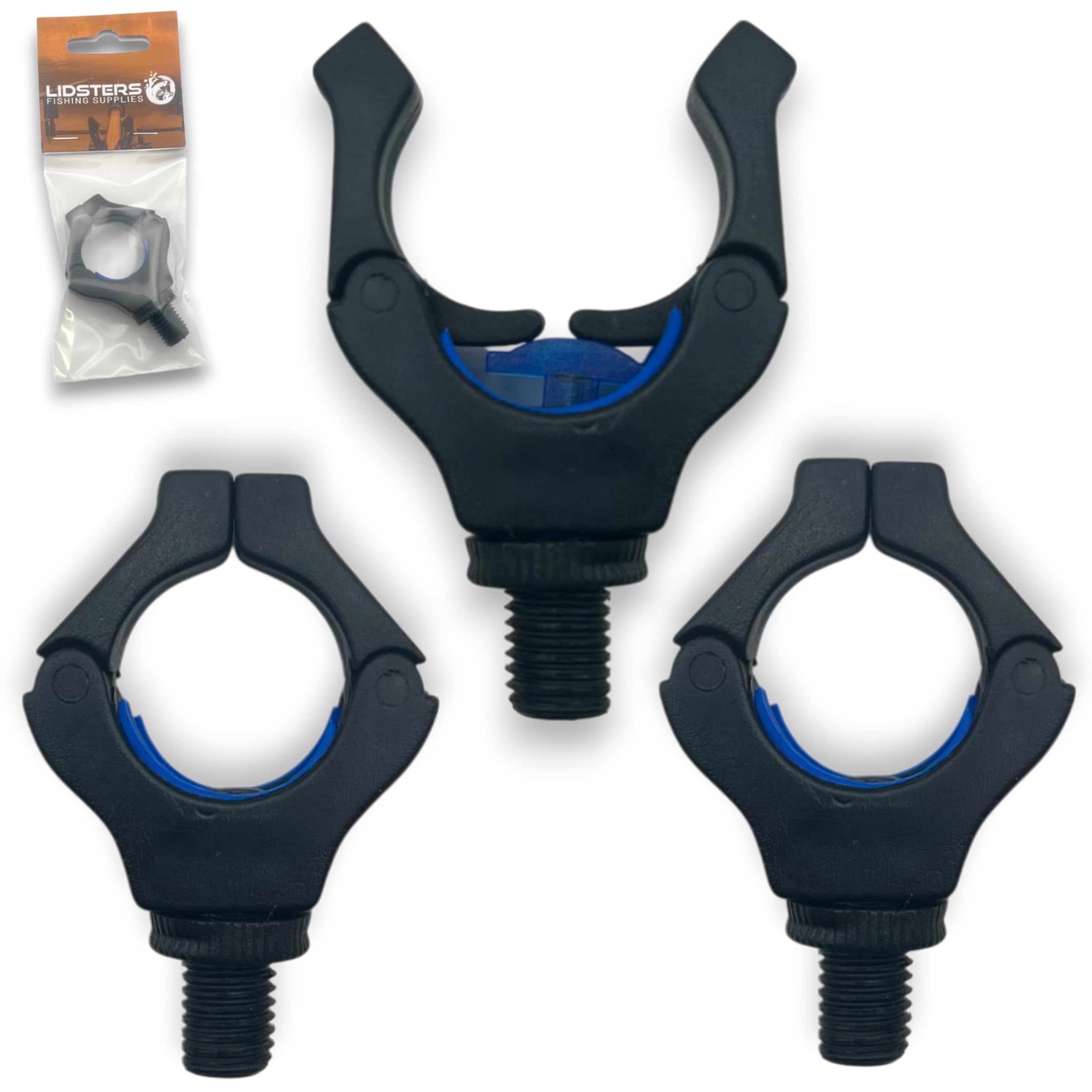 3 x Lidsters Rod Rests Secure Rod Back Butt Rest Carp Fishing Grip (3 x Blue)