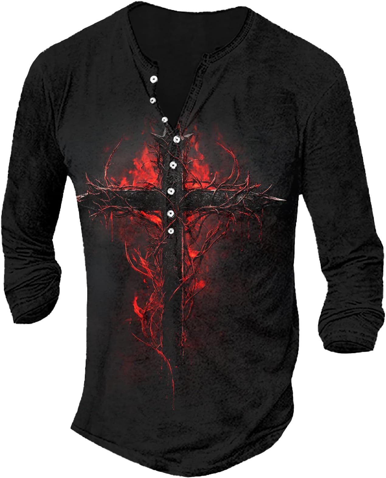 - Long Sleeve Shirts for Men Button Up Polyester Big and Tall Graphic Casual Henly Shirts Workout Gym Fall Blouse