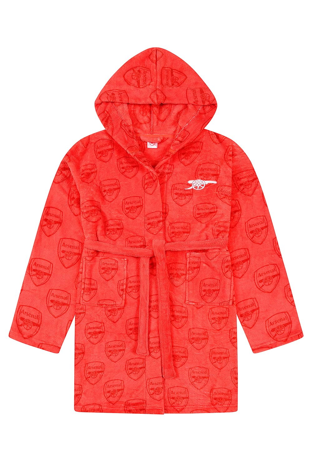 Arsenal Men's Red Official F.c. Dressing Gown Fleece Hooded Robe (Xx-Large)