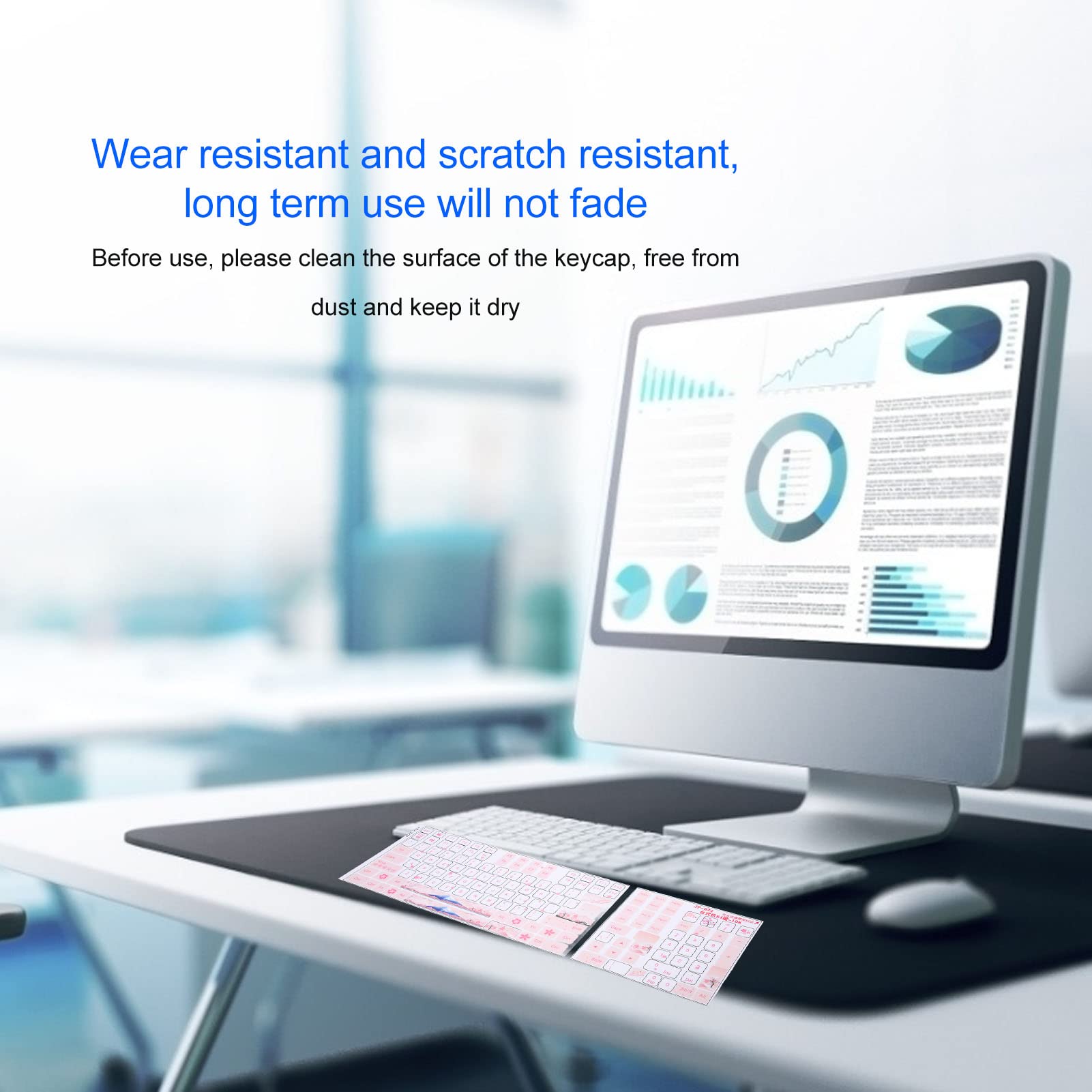 Universal English Keyboard Stickers, PVC Mechanical Keyboard Stickers with Clear Pattern for Computer Laptop Notebook Desktop