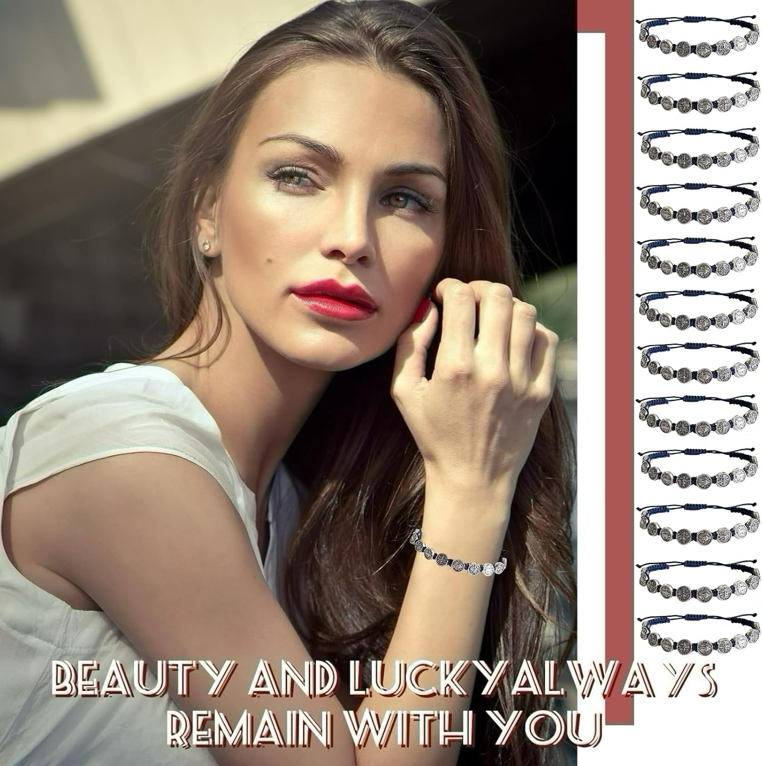 12pcs St Benedict Bracelets Nature Color String Saint Benedict Rosary Bracelet Medalla De San Benito Catholic Gift For Men Women - Image 4