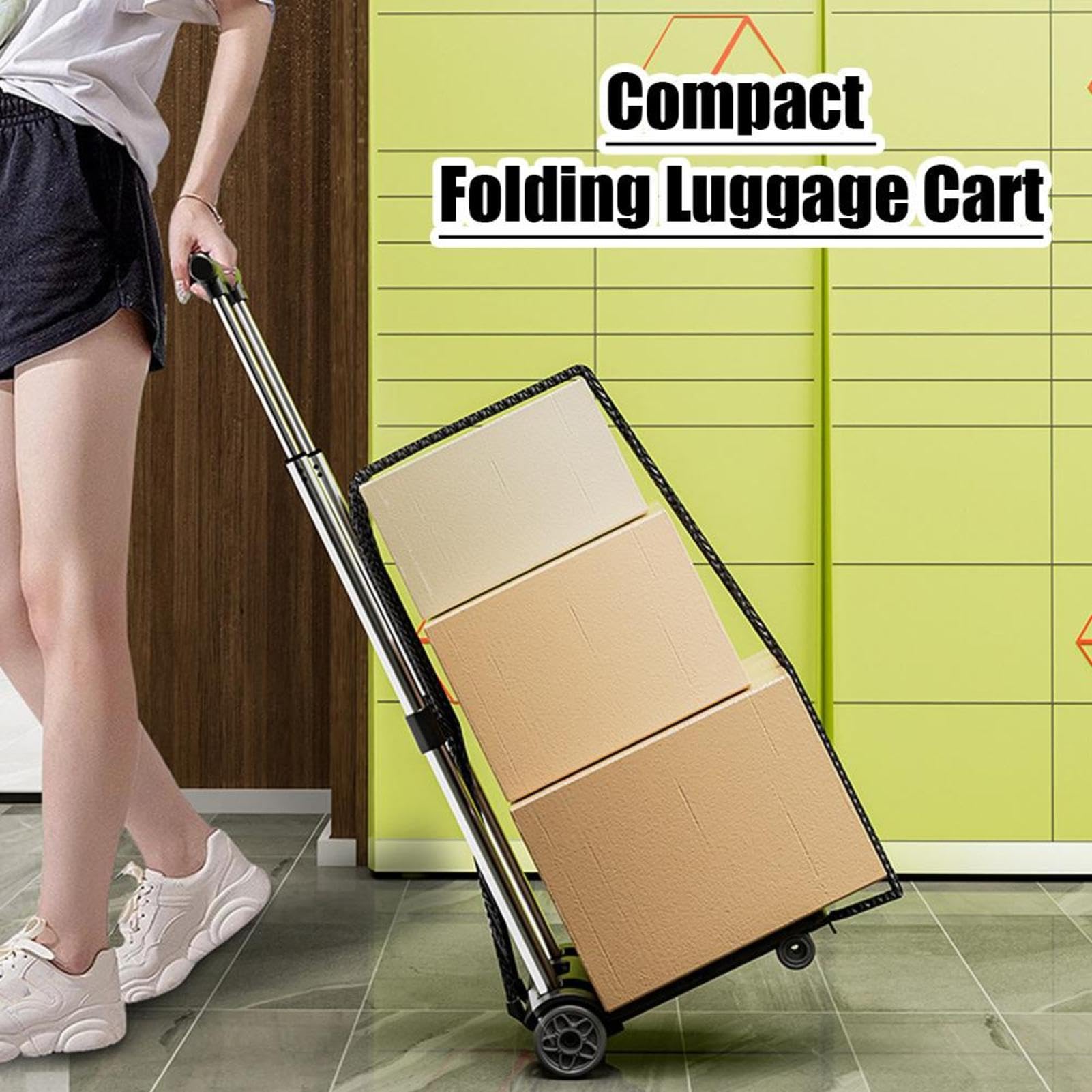 Carretilla de Mano Plegable,de Mano Plegable de Equipaje Plegable Compacto