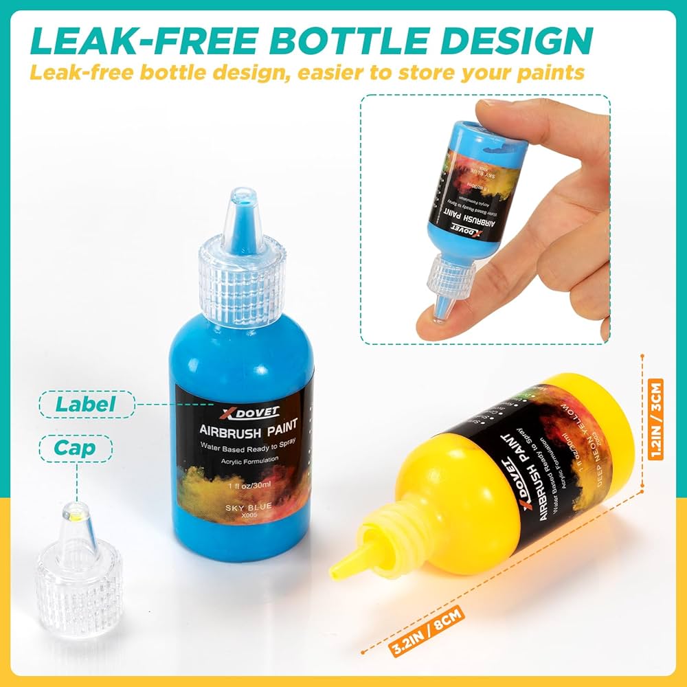 Amazon | XDOVET 24色 エアブラシ 塗料セット エアブラシ 塗料 水性