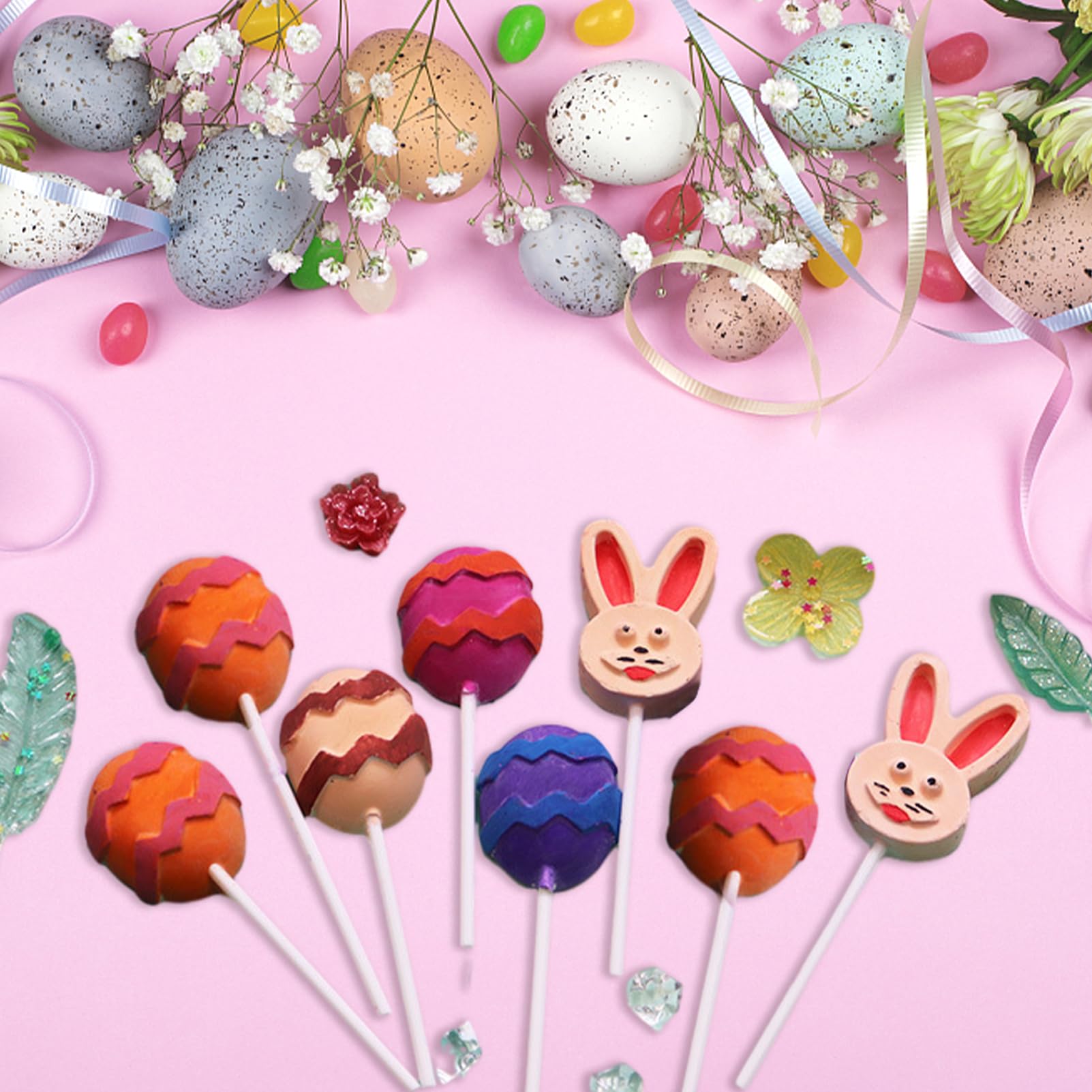 1 ST Siliconen Bunny Ei Mould, Pasen Candy Cookie Mould Konijn Ei Mould Siliconen Cake Gebak Mallen Handgemaakte Zeep Mold Ei Chocolade Mold Konijn Bakvorm voor Pasen Jelly Ice Cube Cake Decoreren