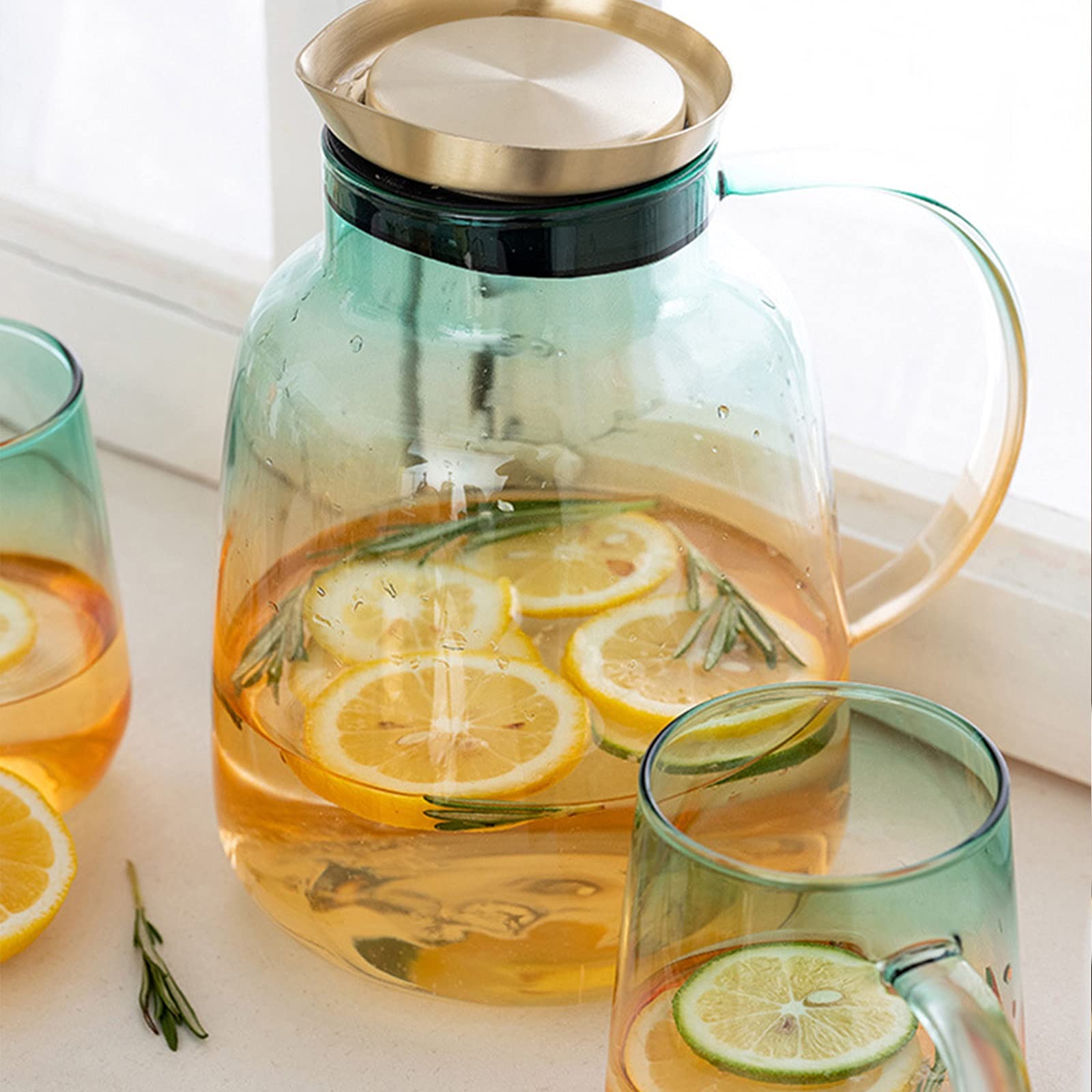 Amazon | 冷たい飲み物の鍋 グラデーションカラーガラスウォーター