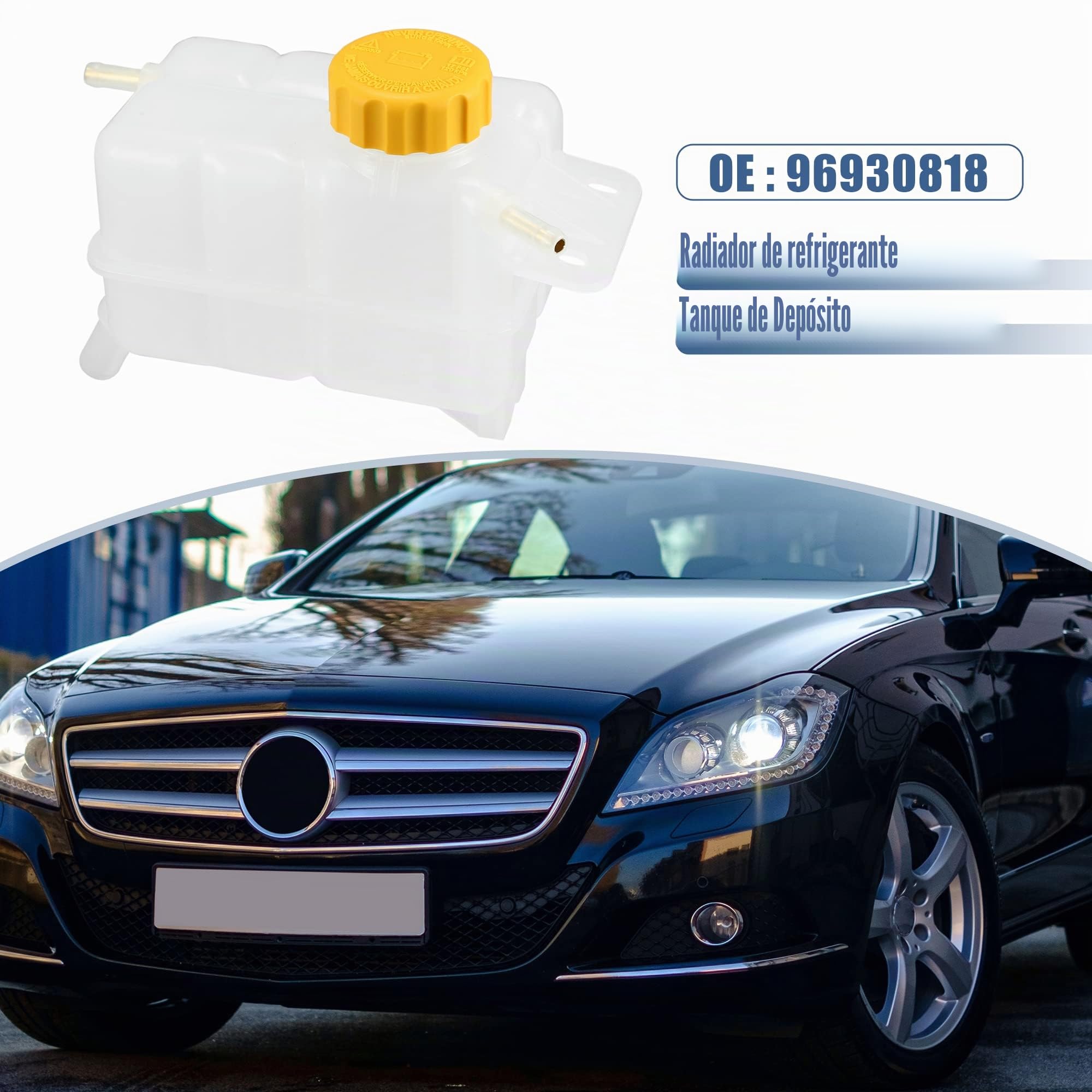 A ABSOPRO Depósito De Refrigerante Del Radiador Para Chevrolet Aveo 07-11 | Plástico, Transparente, 17X10X10Cm, 96930818,95216944, Para Pontiac G3 Base 1.6L 2009-2010, Ent 42Mm, Sal 14Mm