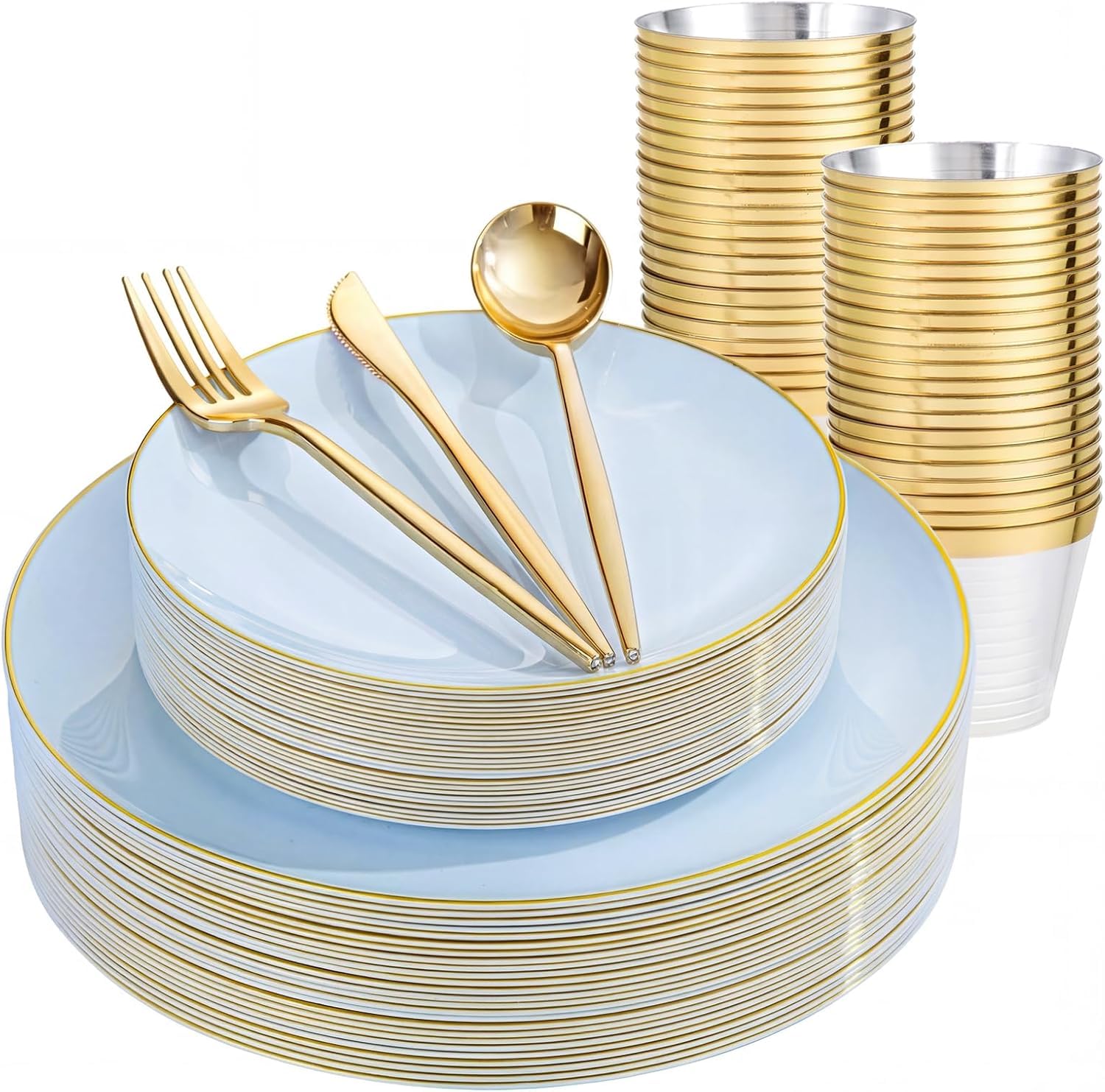 150 Ivory Plastic Plates - Party & Event Supplies -13