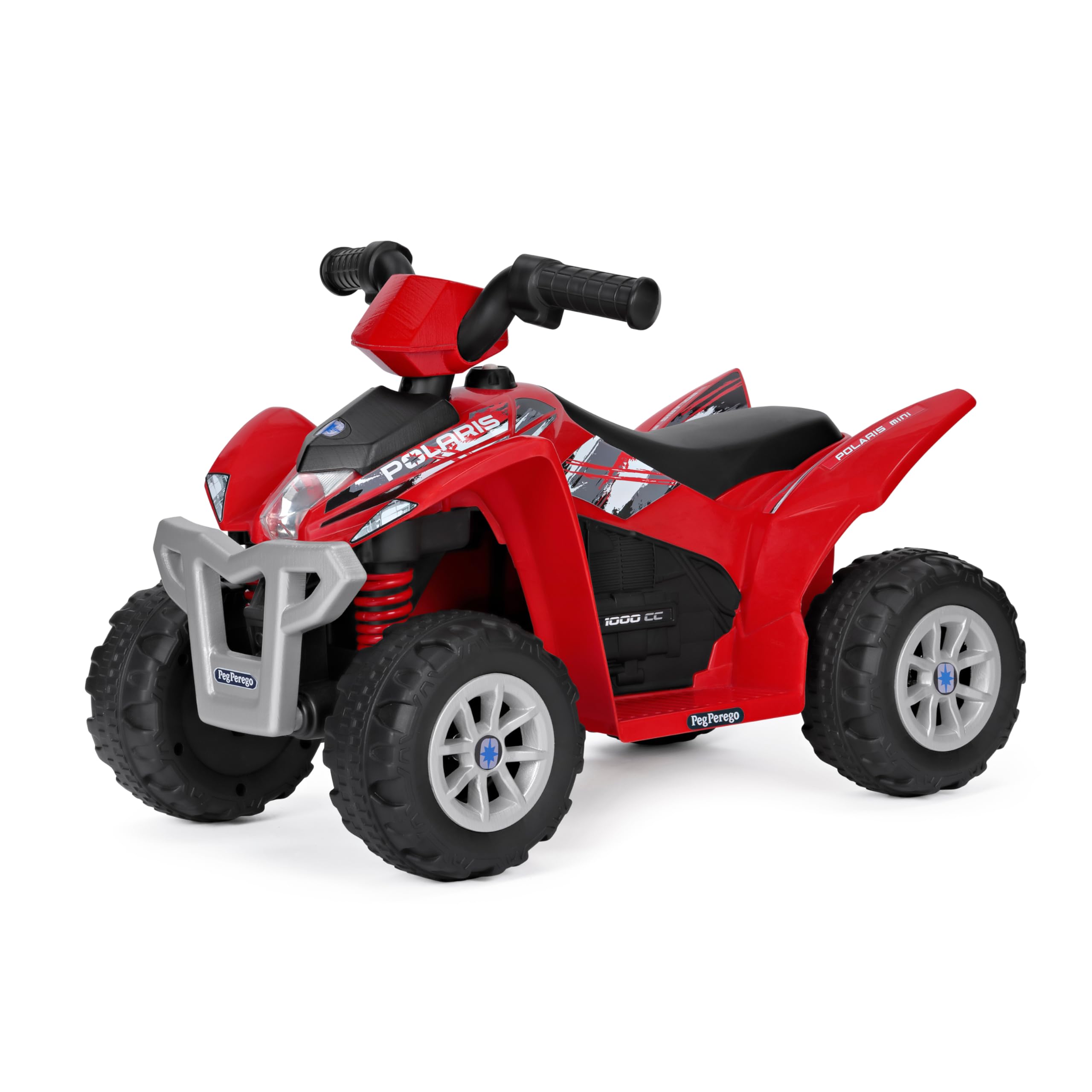 Peg Polaris Mini Quad, Juguete eléctrico para niños de 1 año a 15 kg, batería de 6 V, 90 min de autonomía, Velocidad de 2,​7 km/​h, Pedal Acelerador, Luces y Sonidos.