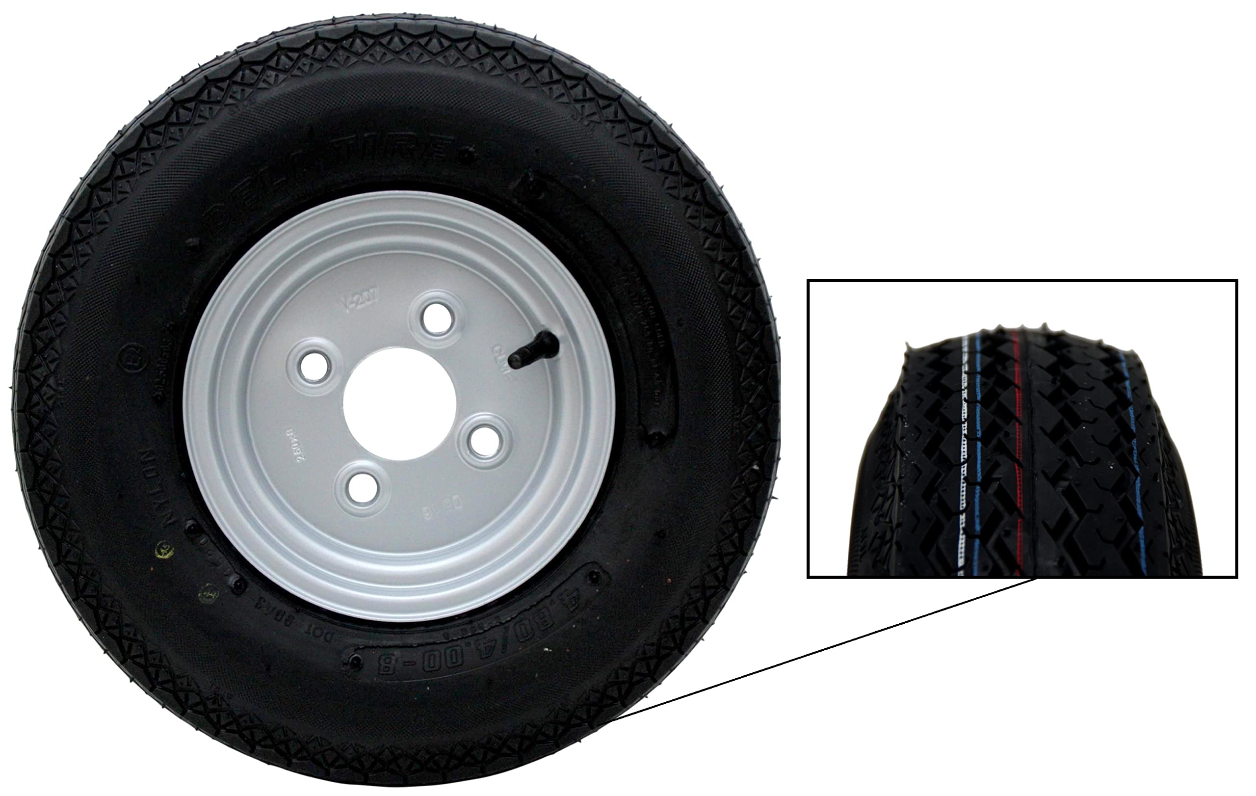 Anhänger Deli Reifen Ersatzrad Für DDR Stema 4.00-8/4.80-8 4PR 70M Rad