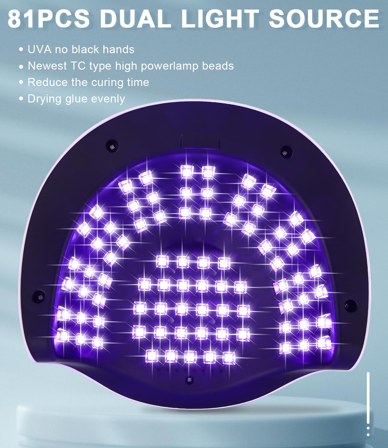 380W 81LED UV Lampe für Nägel, Gelnägel Nagellampe mit 4 Timer, LCD Anzeige und Smart Sensor für Finger- und Zehennagel
