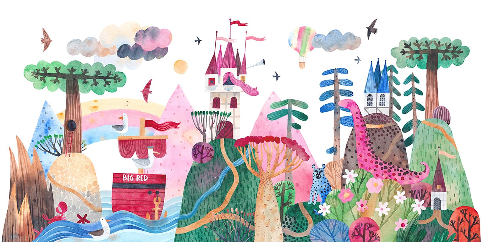 Papier peint panoramique enfants mer bateau Lumalea XXL