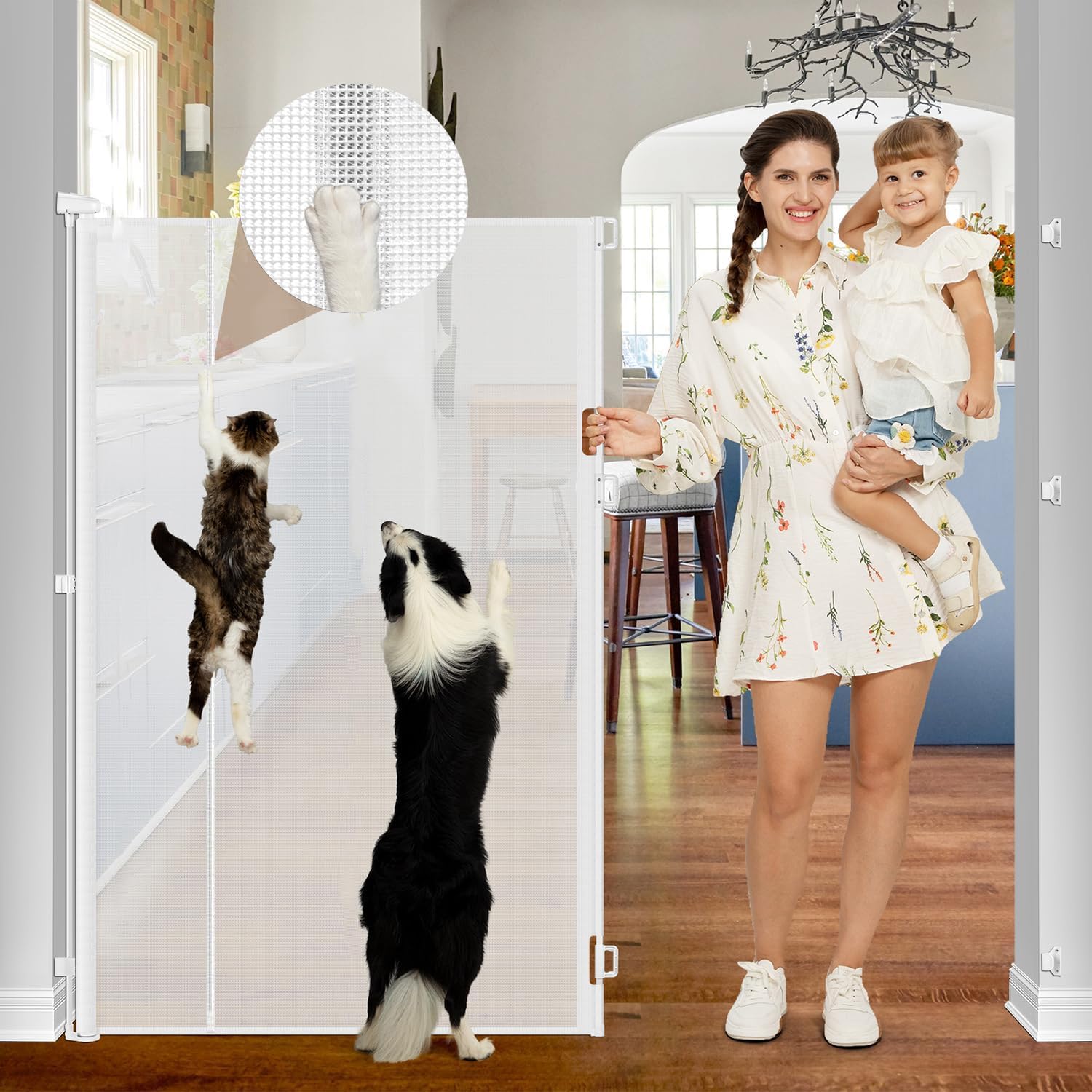 Photo 1 of Reinforced 55" Extra Tall Cat Gate for Doorway/Stair/Indoor/Outdoor, White