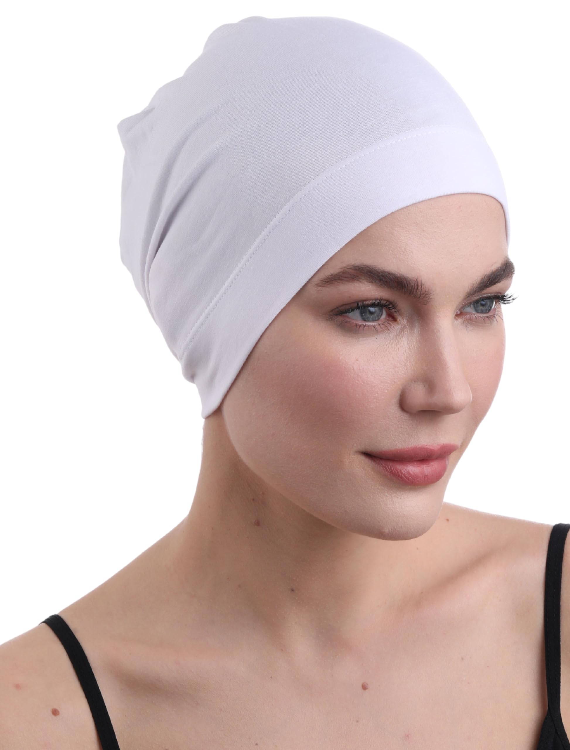 Deresina Headwear Women's White Deresina Bamboo Chemo Headwear For & Men – Ultra-Soft, Lightweight, Breathable Sleep Cap, Alopecia And Hair Loss Beanie ( - One Size)