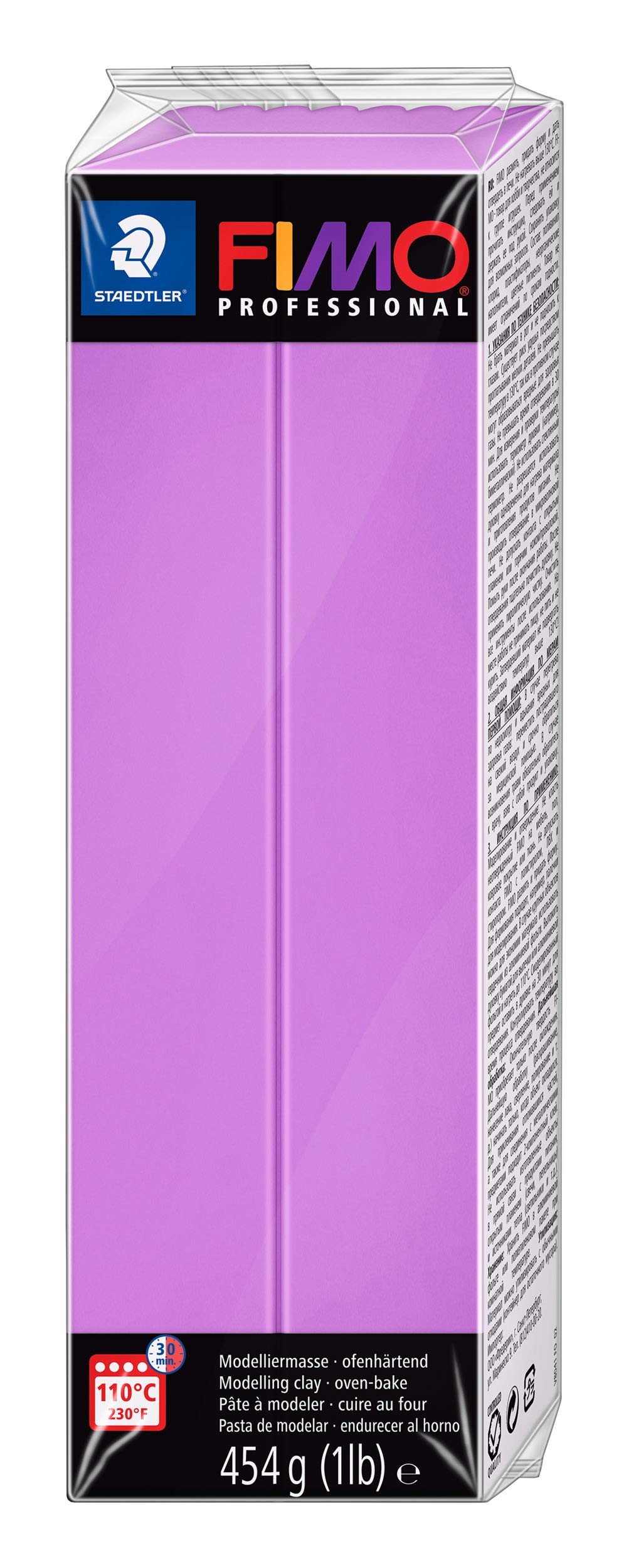 STAEDTLER FIMO professional ofenhärtende Modelliermasse (Großblock 454g (1 lb)) Farbe: lavendel