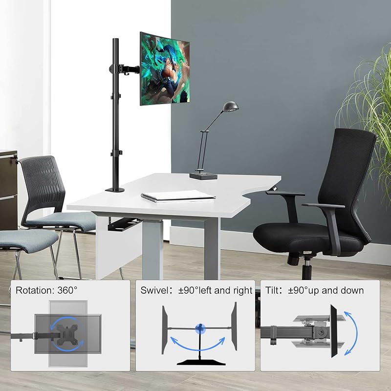 Suptek Monitor Kar 13-27 Colos Képernyőhöz | Forgatható Dönthető Monitortartó Bilincs