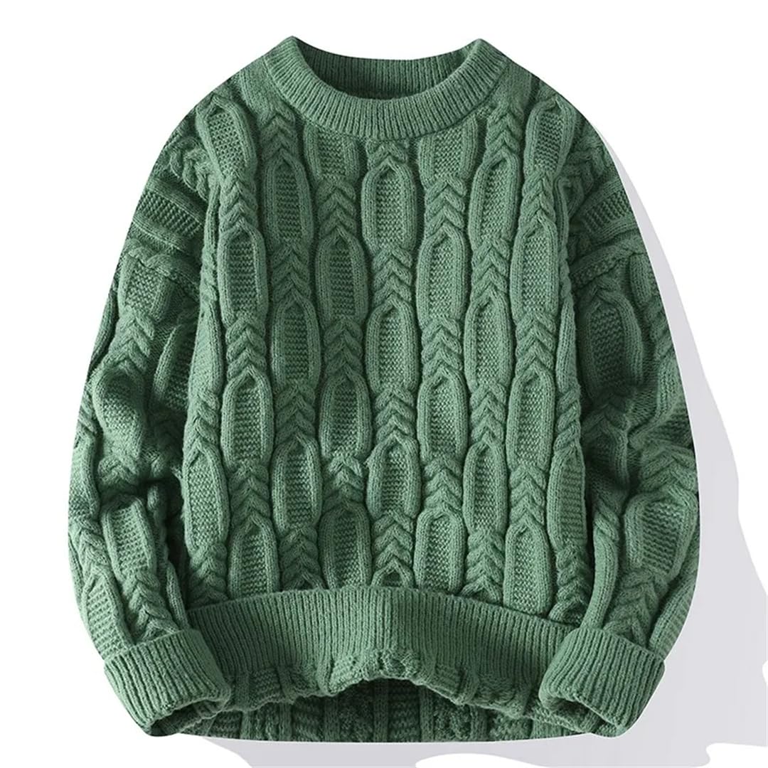 Męski ciepły sweter z dzianiny luźny sweter na co dzień sweter z długim rękawem sweter z dzianiny sweter