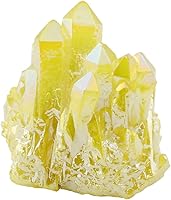 Vista 16 de Rockcloud - Escultura de cristal de cuarzo arcoíris con recubrimiento de titanio, geoda natural, druzy, piedra preciosa para decoración del hogar