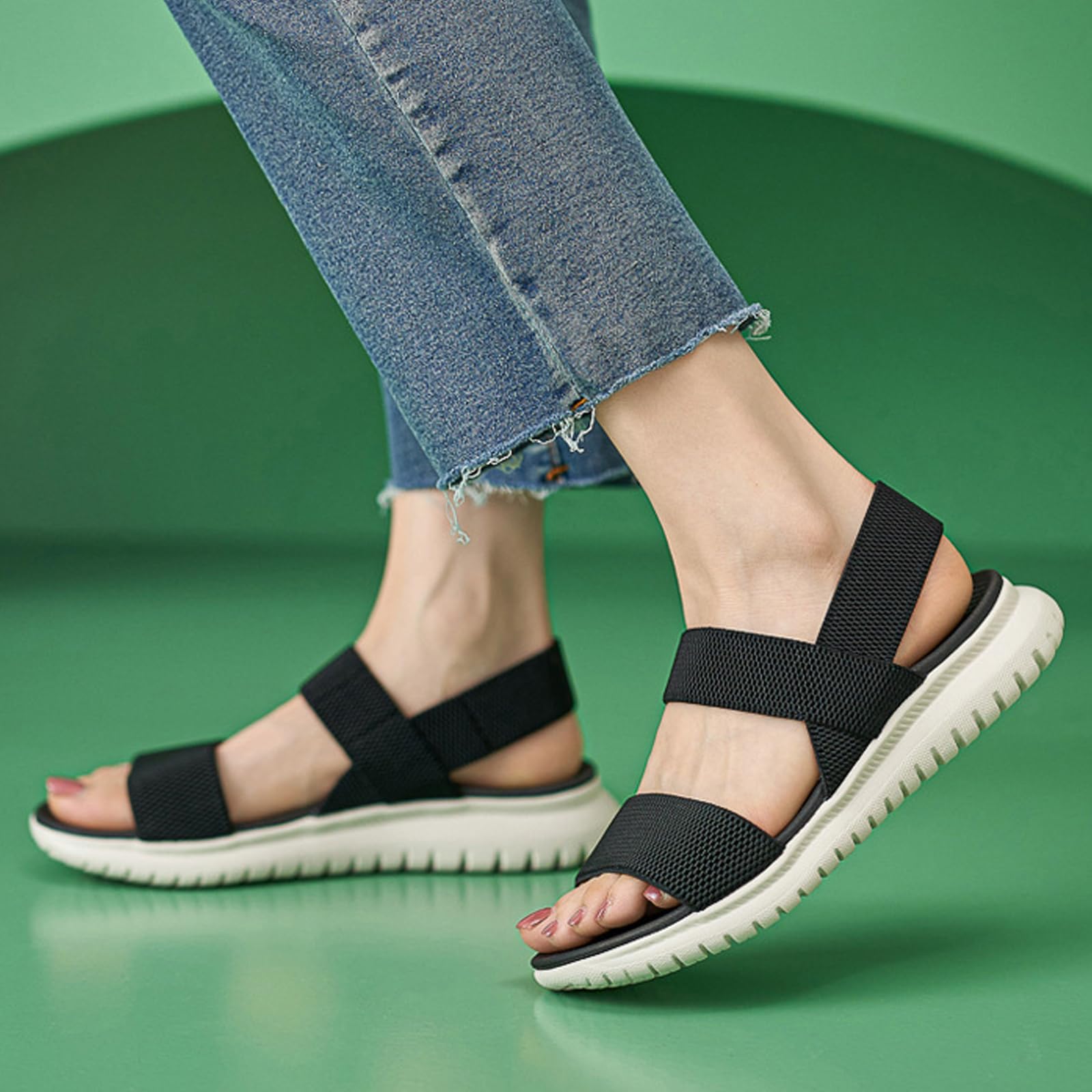 Sandalias Ortopedicas Mujer, Casual Deportivas Zapatos, Transpirables Malla Sandalia de Punto Suave, Suela Antideslizante Senderismo Sandalias