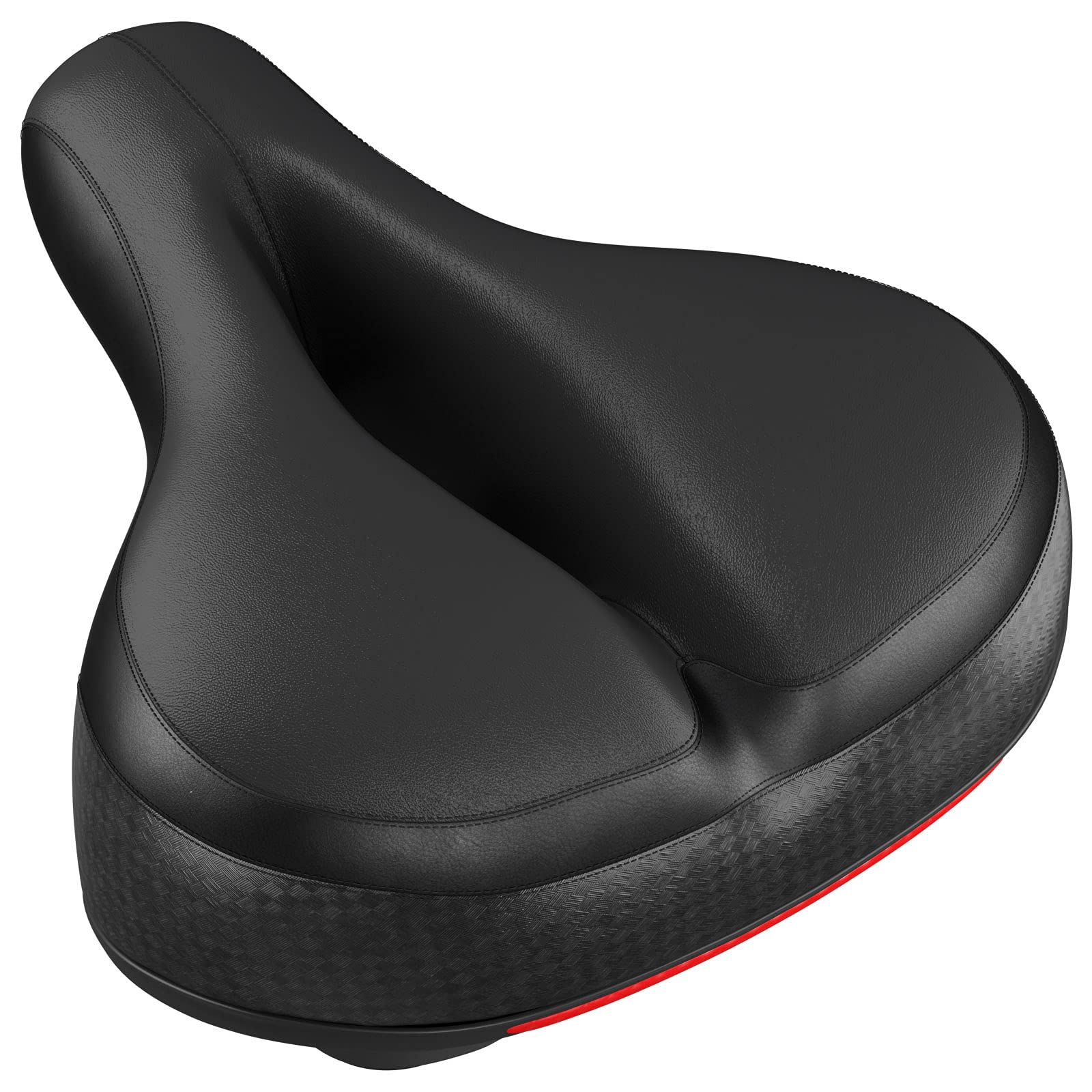 WELLGRO breiter Fahrradsattel - Cityrad Sattel - ergonomischer Fahrradsitz - 25 x 20 x 12 cm (LxBxH) - gepolstert - Memory Schaum