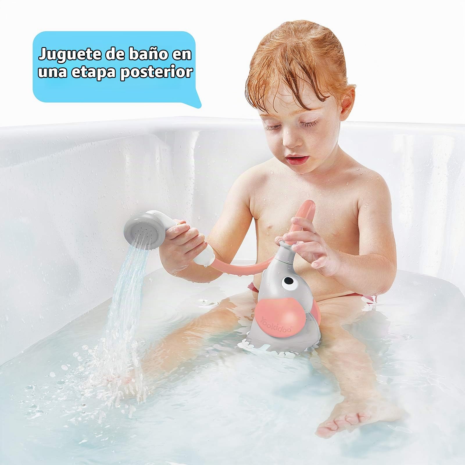 Yookidoo Ducha bañera Elefante Rosa