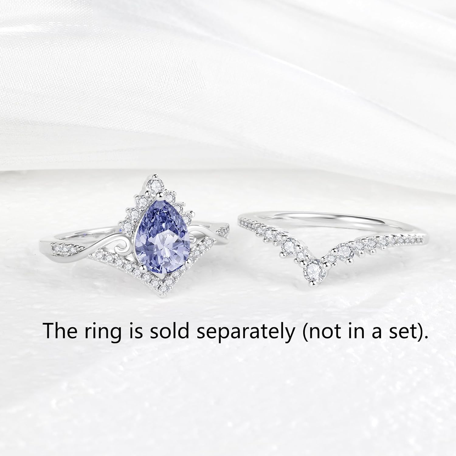 1.0CT S925 Sterling Silver Bridal Ring Sets Teardrop CZ Engagement Vintage Pear Birthstone Promise Rings Wedding Bands for Women